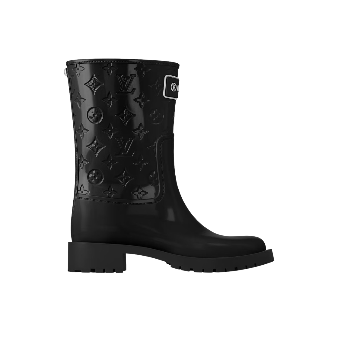 (W) 루이비통 드롭스 플랫 하프 레인 부츠 블랙((W) Louis Vuitton Drops Flat Half Rain Boot Black) - 1