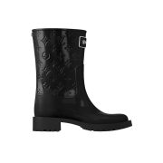 (W) Louis Vuitton Drops Flat Half Rain Boot Black
