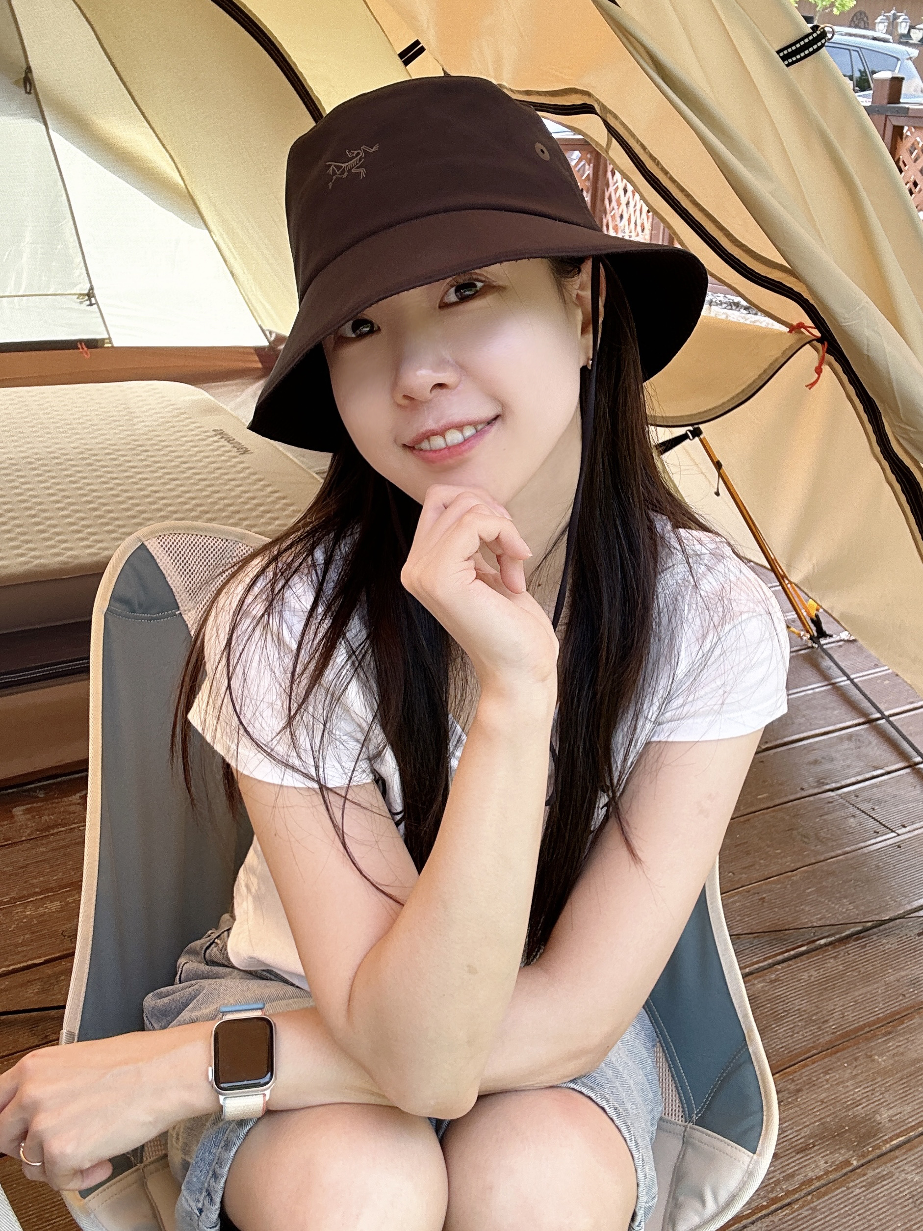 Arc'teryx Sinsolo Hat Black 착용 스타일