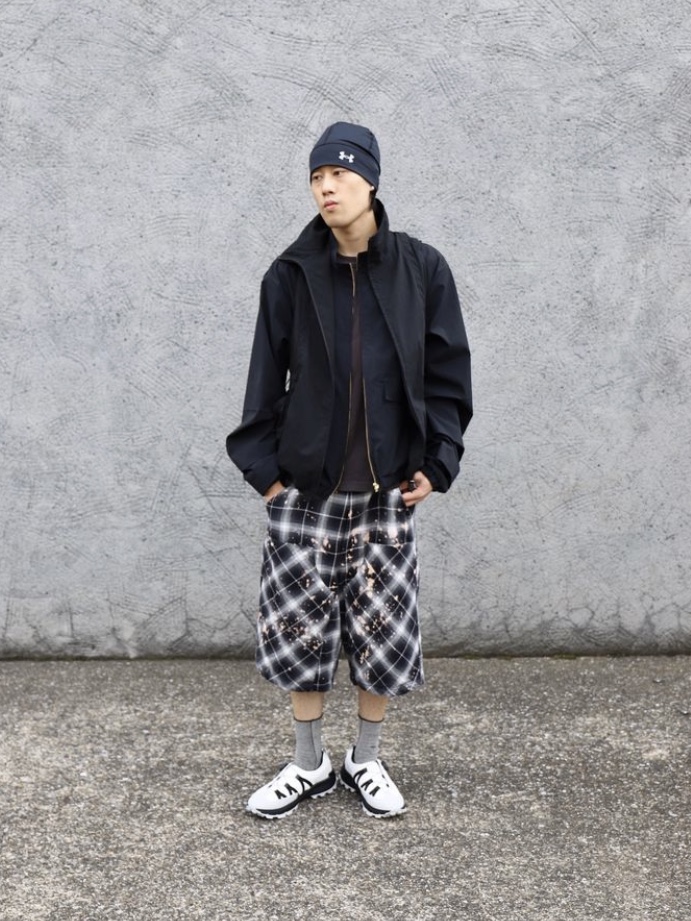 Rafu Short Pants Black, Rafu Short Pants Purple 착용 스타일 - 1