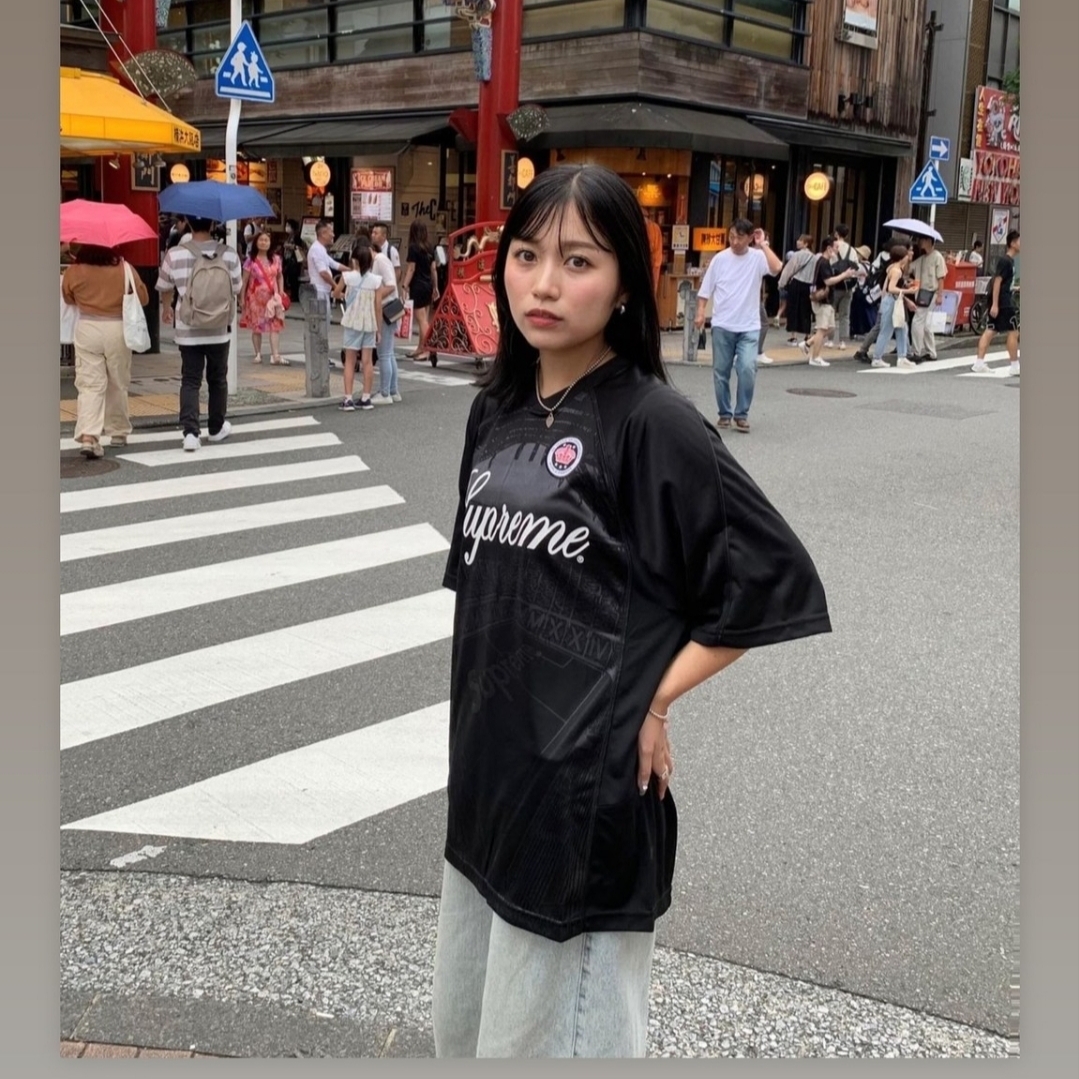 Supreme Jacquard Soccer Jersey Black - 24SS 착용 스타일 - 1