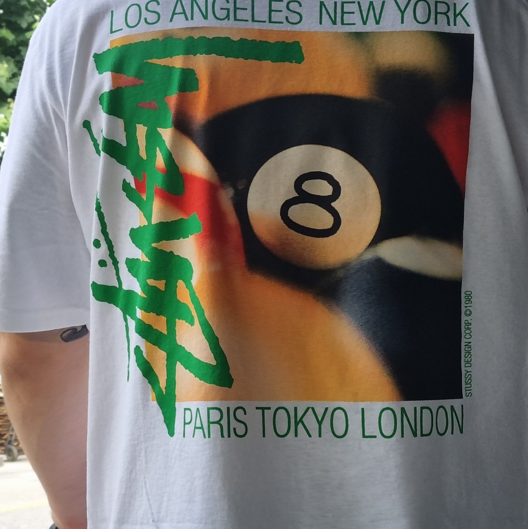 Stussy Billiards T-Shirt White 착용 스타일