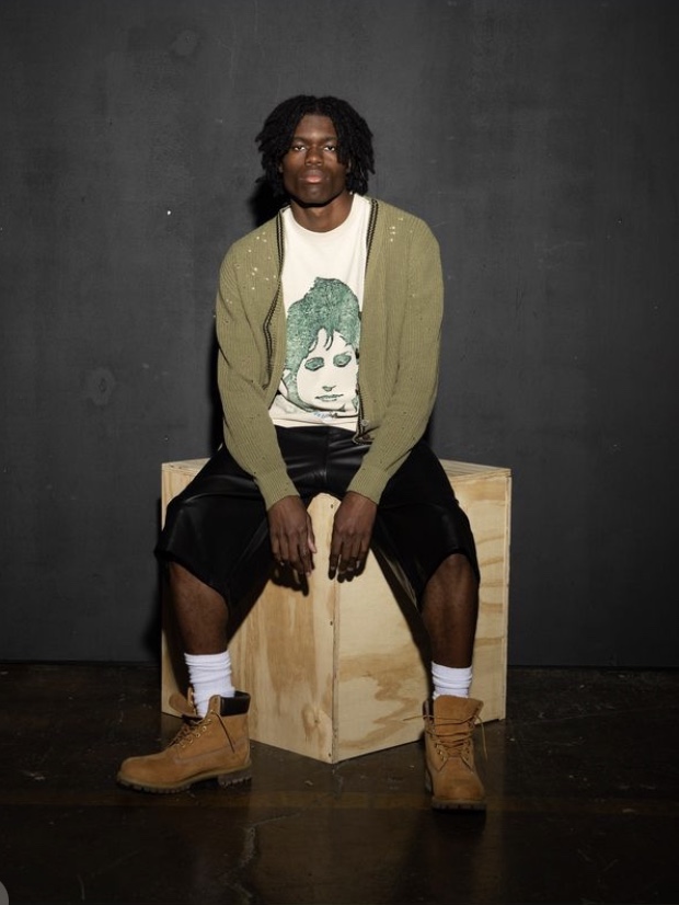 Basketcase Chaos Tee Cream 착용 스타일 - 1