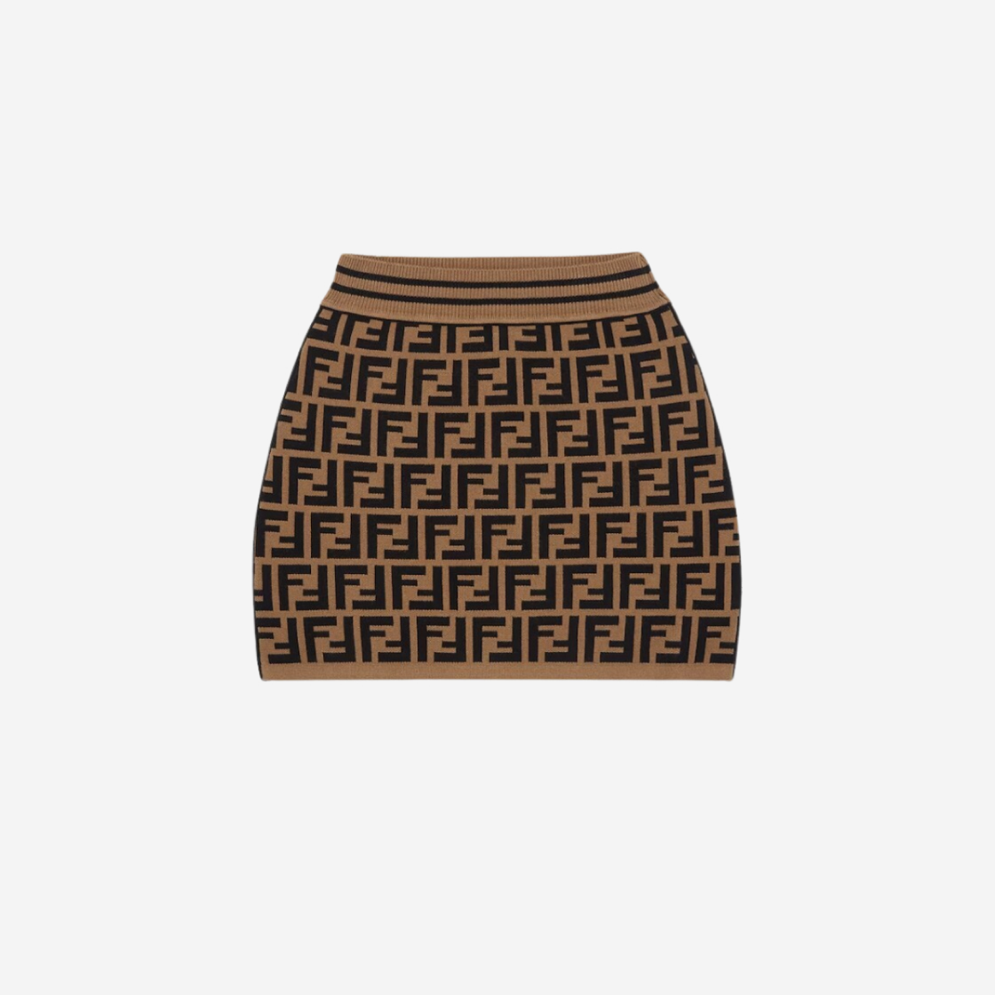 JFG070AEYDF15B6 (Kids) Fendi FF Motif Knitted Skirt Brown