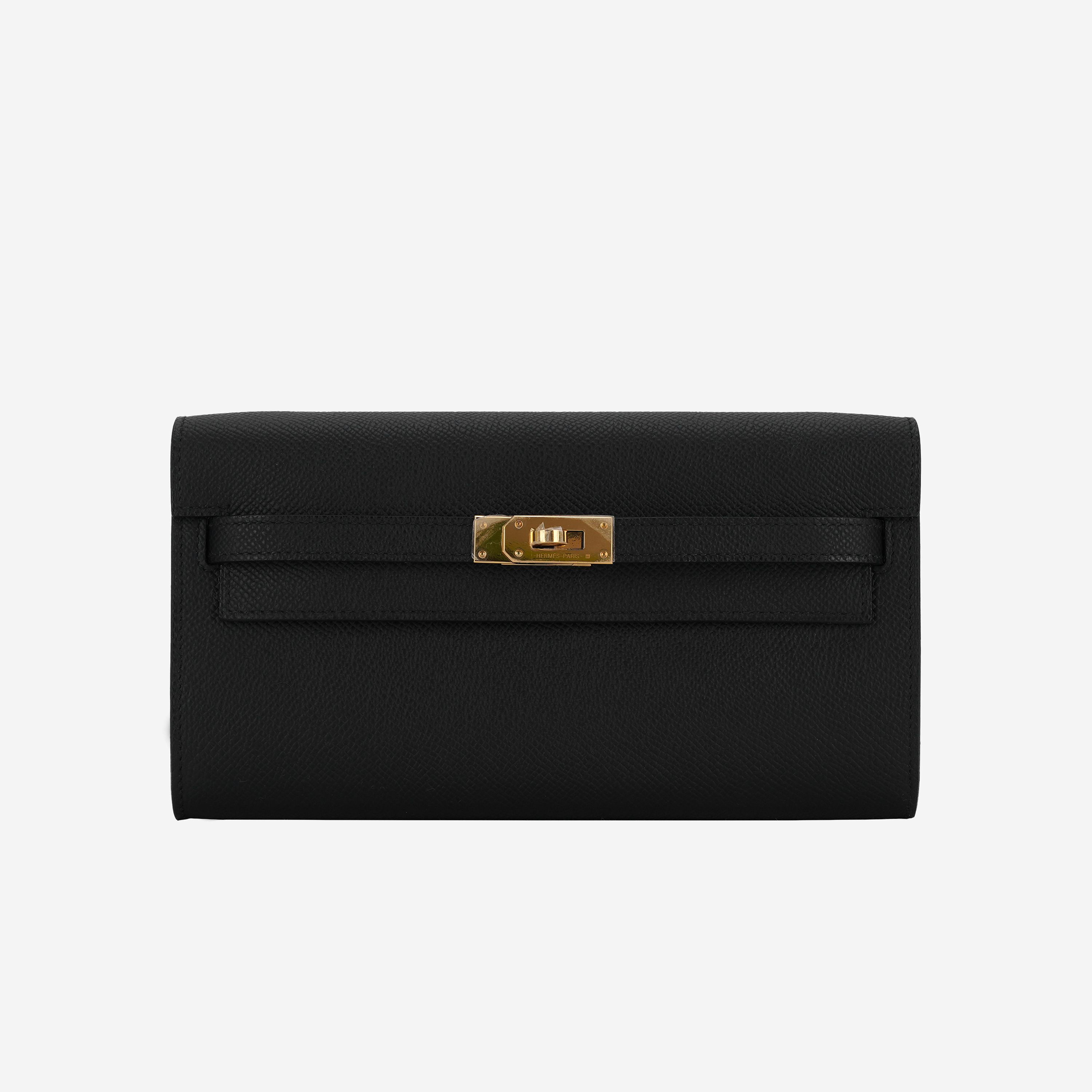 Hermes Kelly Classic To Go Wallet Epsom & Gold Noir