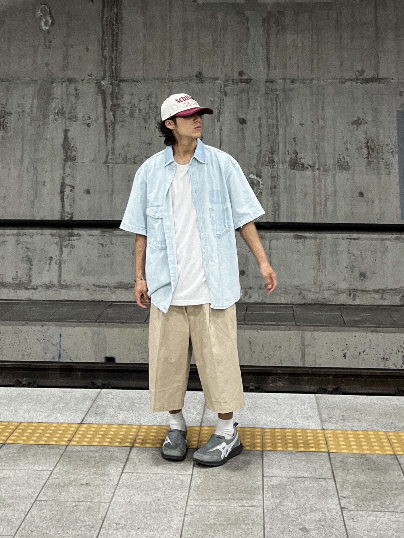 Asics Life Walker 010 Grey - 3E Wide 착용 스타일 - 2