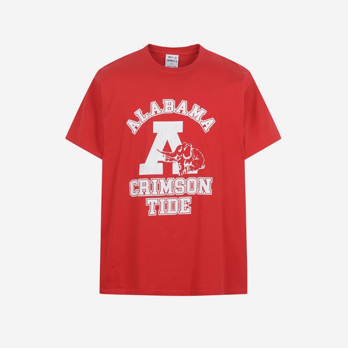 Wild Donkey Alabama T-Shirt Red 착용 스타일 - 2