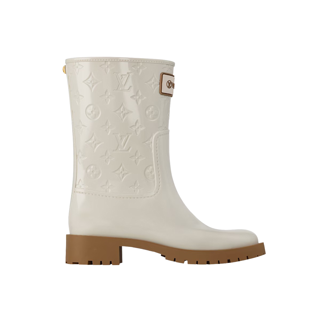 (W) Louis Vuitton Drops Flat Half Rain Boot Creme 상세 이미지 1