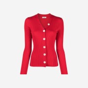 (W) Sandro Bold Button Knit Cardigan Red