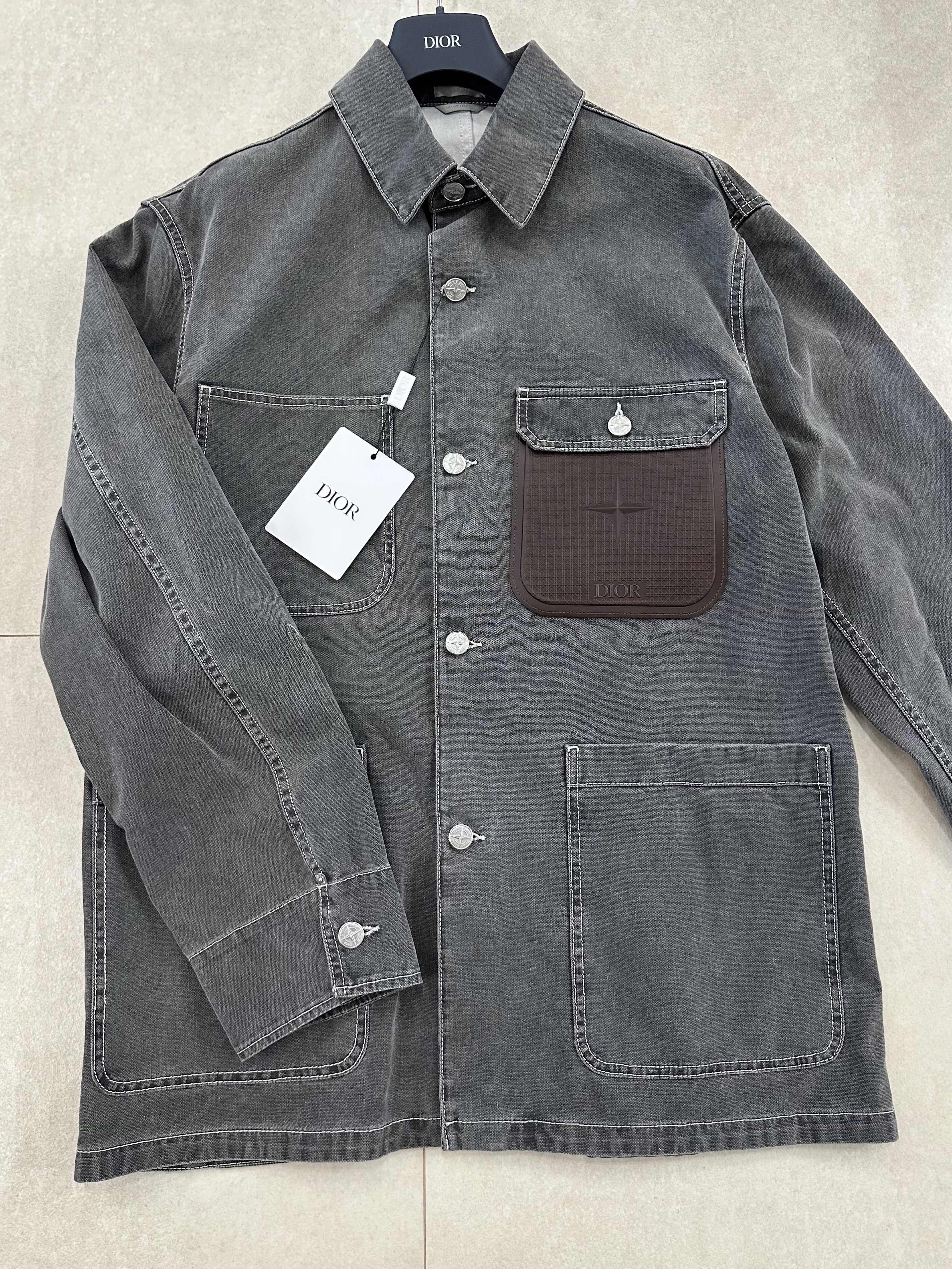 Dior x Stone Island Cotton Canvas Jacket Black 착용 스타일 - 1