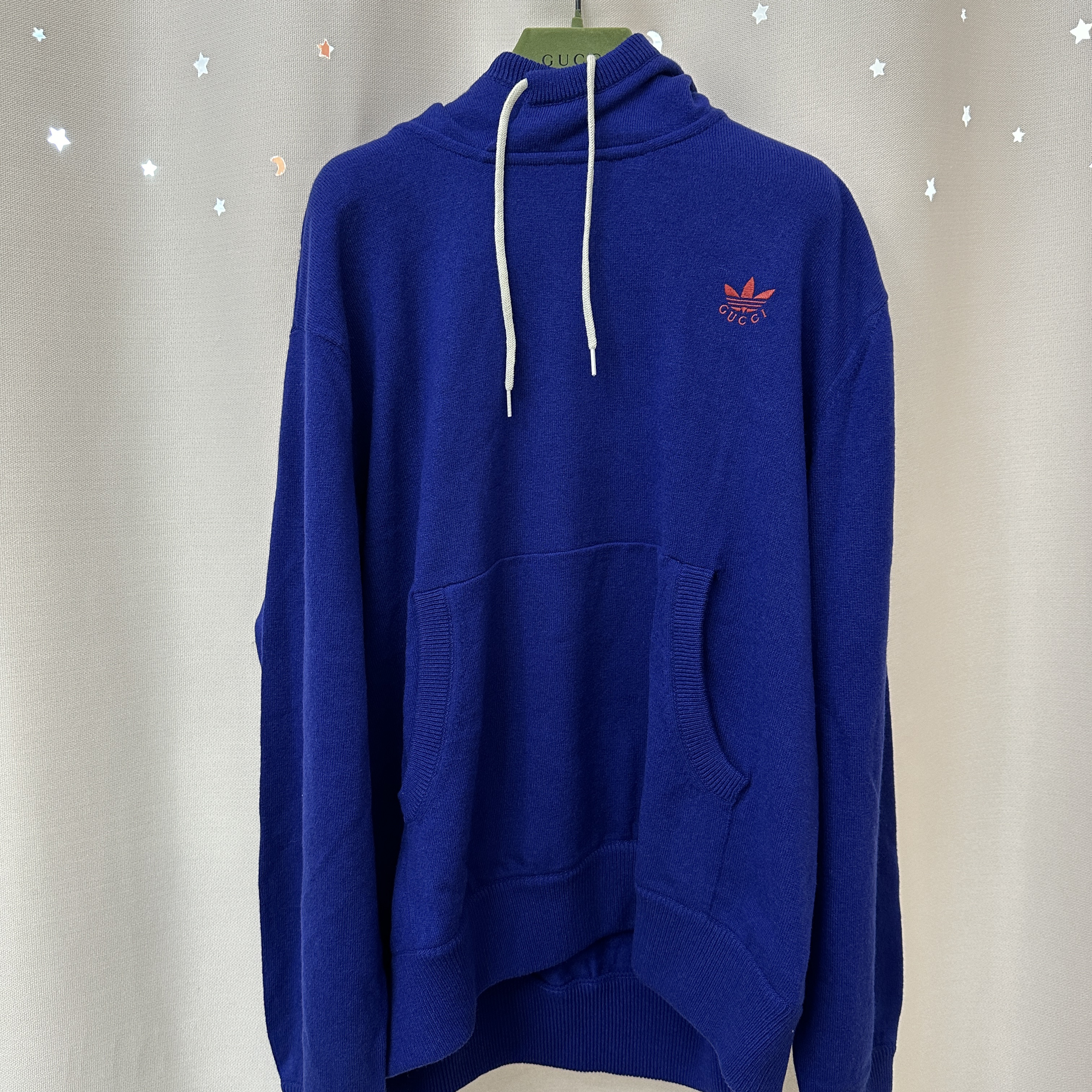 Gucci x adidas Wool Sweatshirt Dark Blue 착용 스타일 - 1