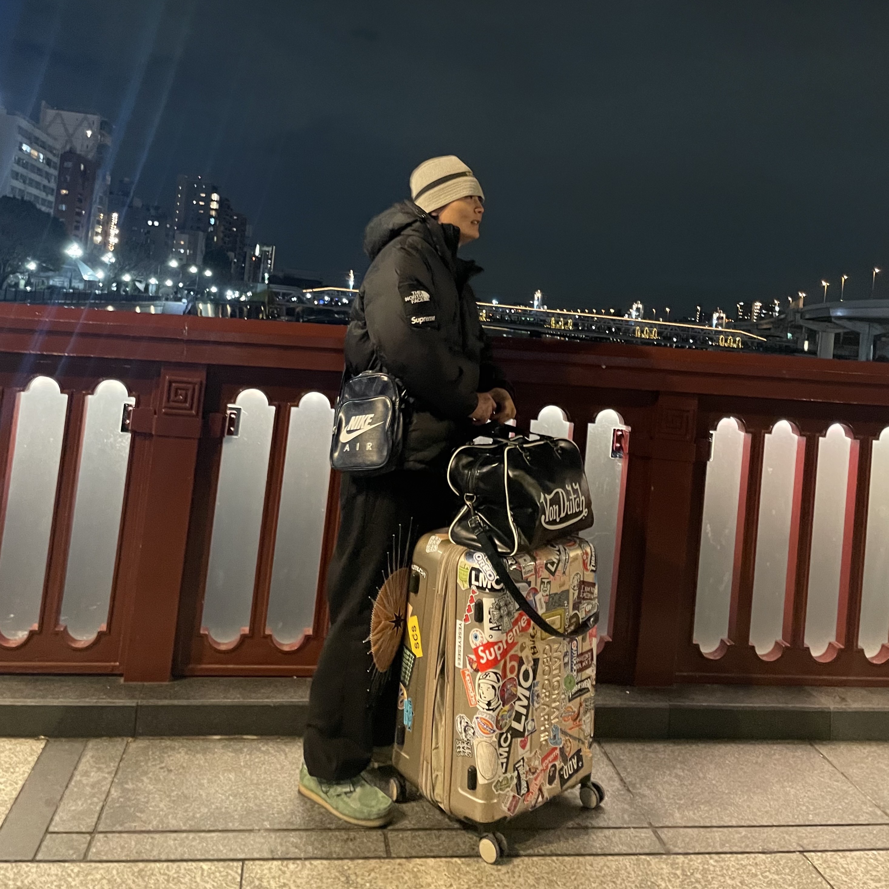 Supreme x The North Face 800-Fill Half Zip Hooded Pullover Black - 22FW 착용 스타일 - 2