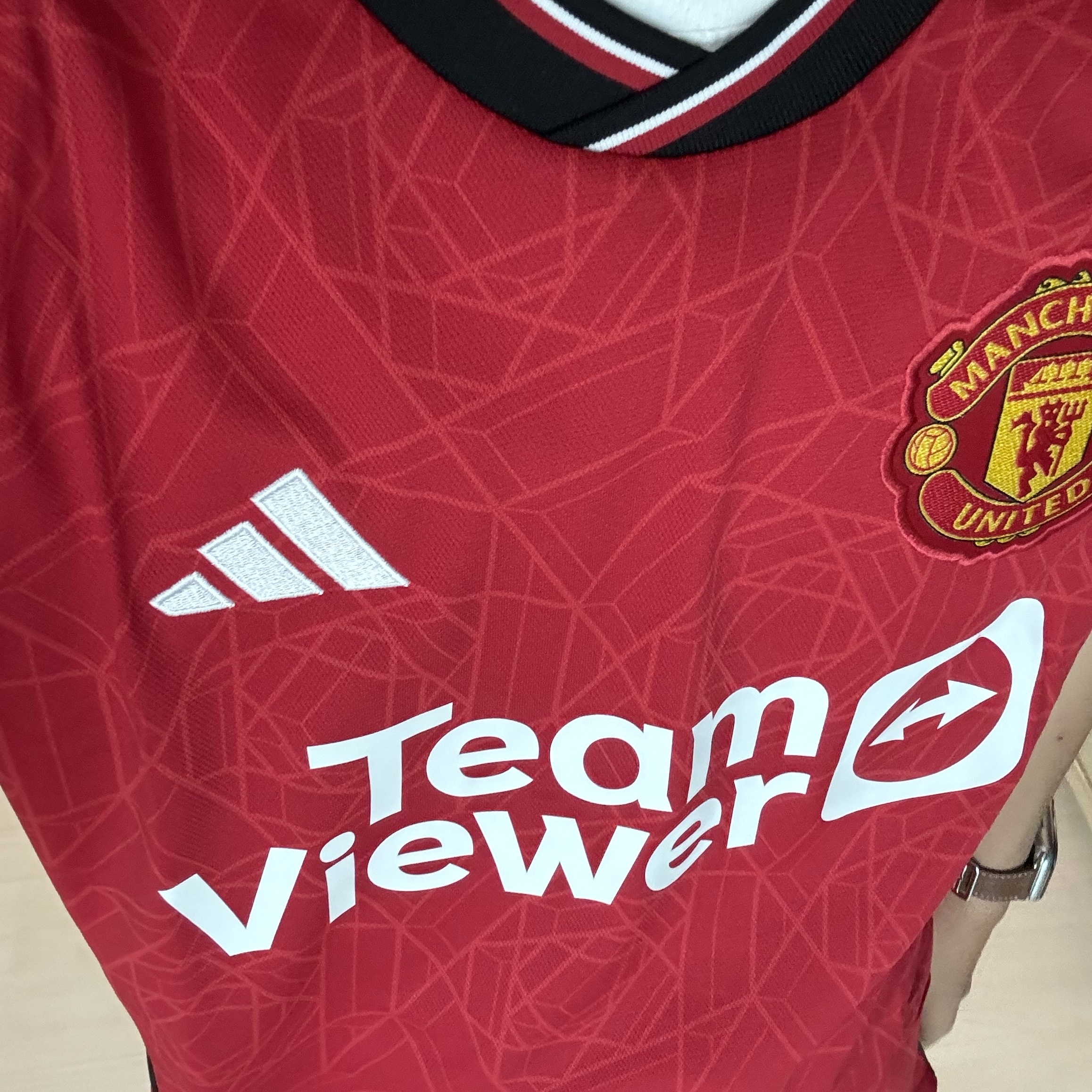 Adidas Manchester United 2023/24 Home Jersey Team Collegiate Red - KR Sizing (Non Marking Ver.) 착용 스타일