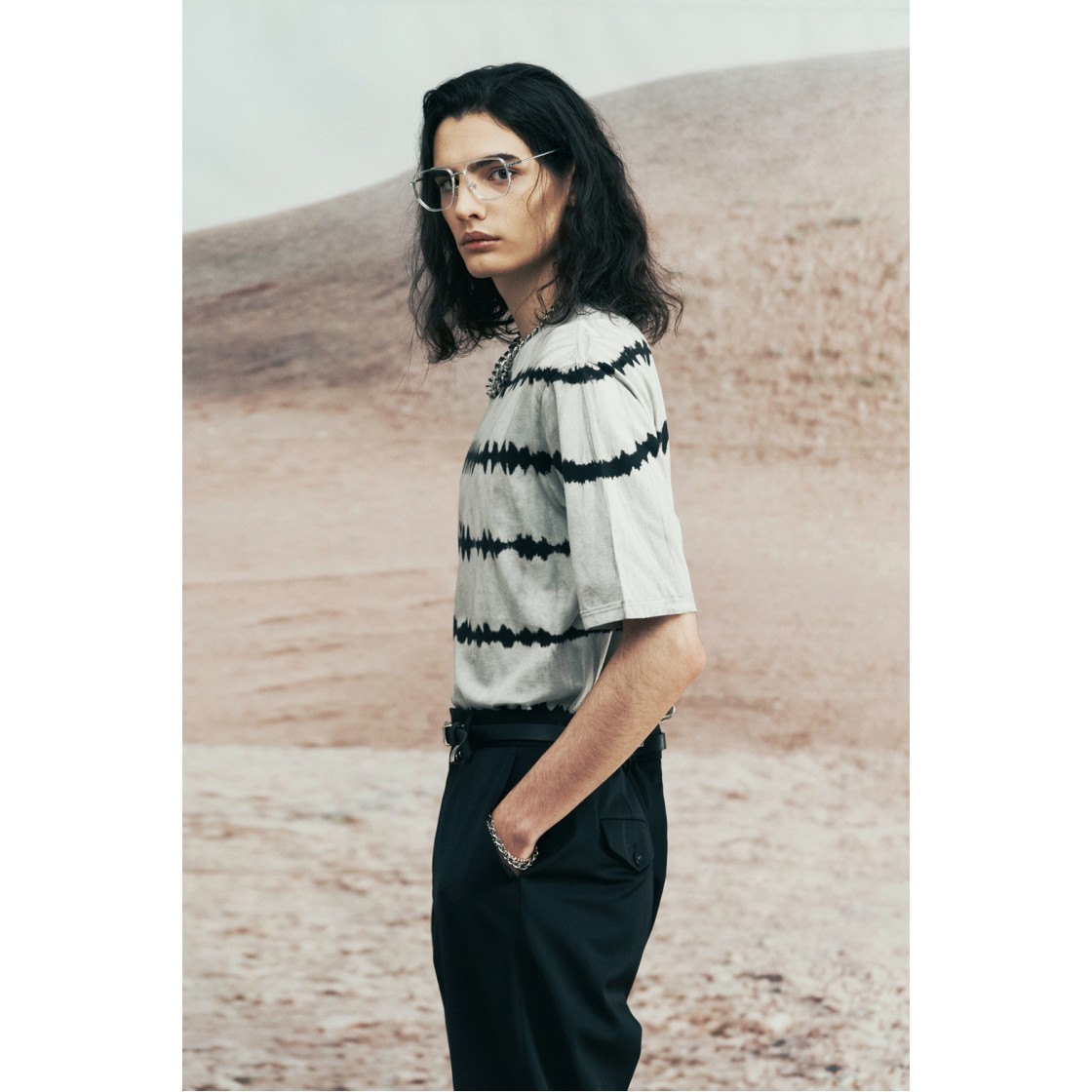 IRTAM24001GYX Iro Layan Stripe Short Sleeves T-Shirt Grey - #2