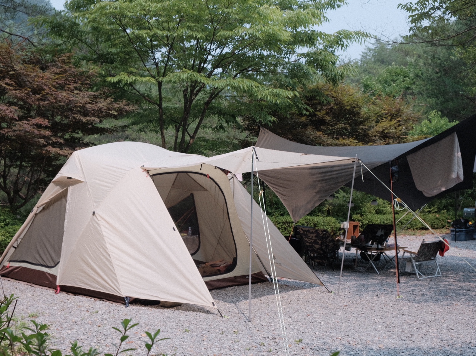 Snow Peak Alpha Breeze Ivory 착용 스타일 - 1