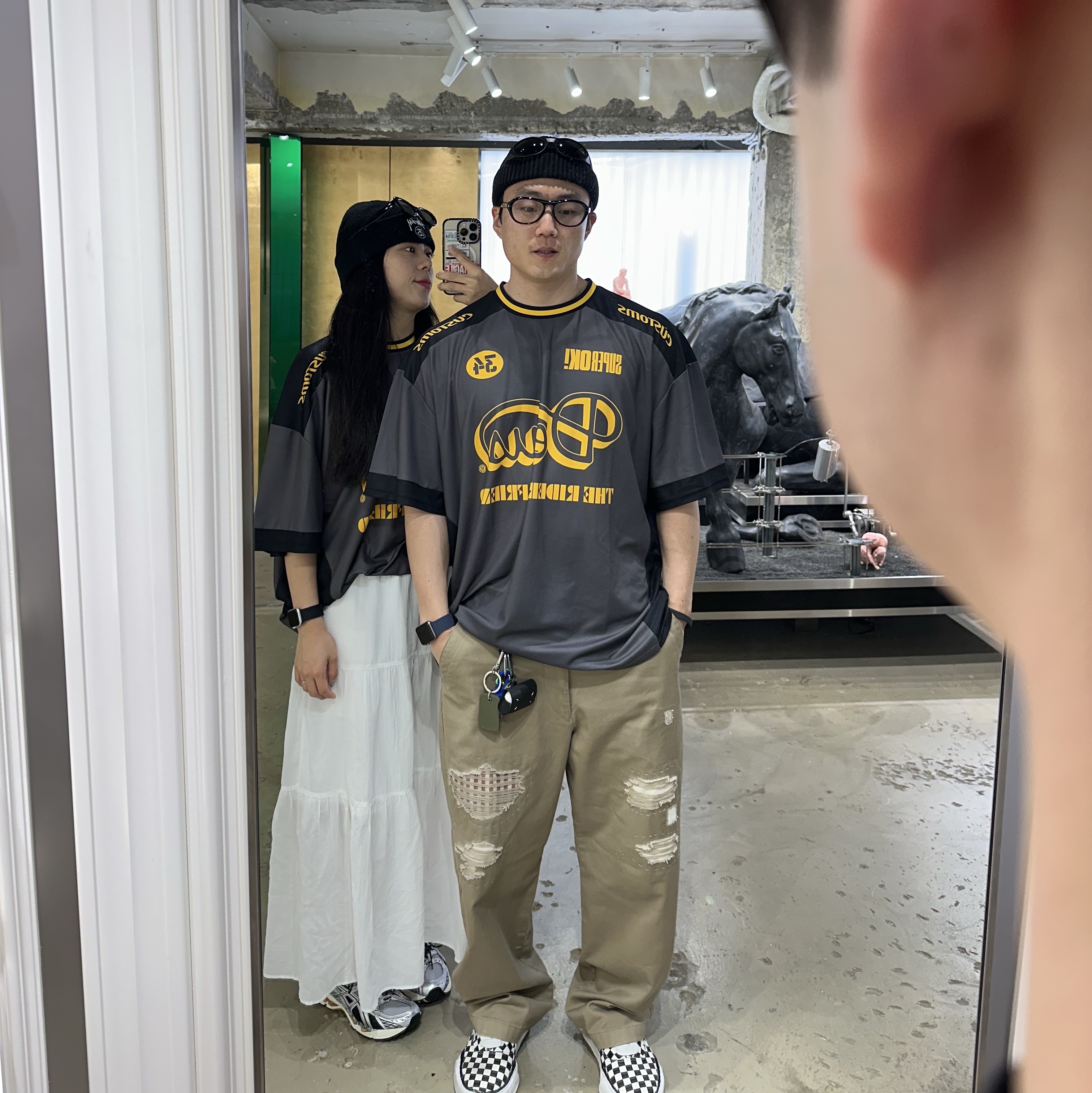 Oakley Eye Jacket Redux Matte Black Frame Prizm Grey Lenses High Bridge Fit, Deus Ex Machina Randy Moto T-Shirt Black 착용 스타일 - 9