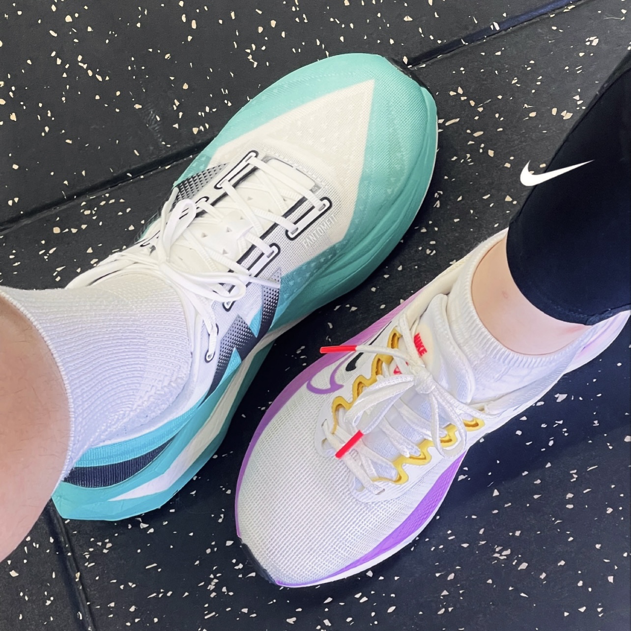 New Balance Fuelcell Supercomp Elite v4 Cyber Jade White - 2E Wide 착용 스타일