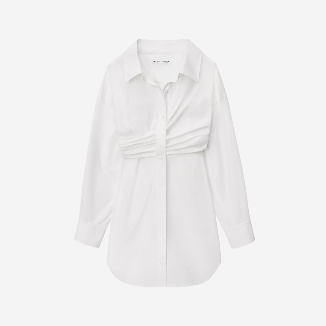 (W) Alexander Wang Button Up Dress in Compact Cotten Bright White 상세 이미지 1