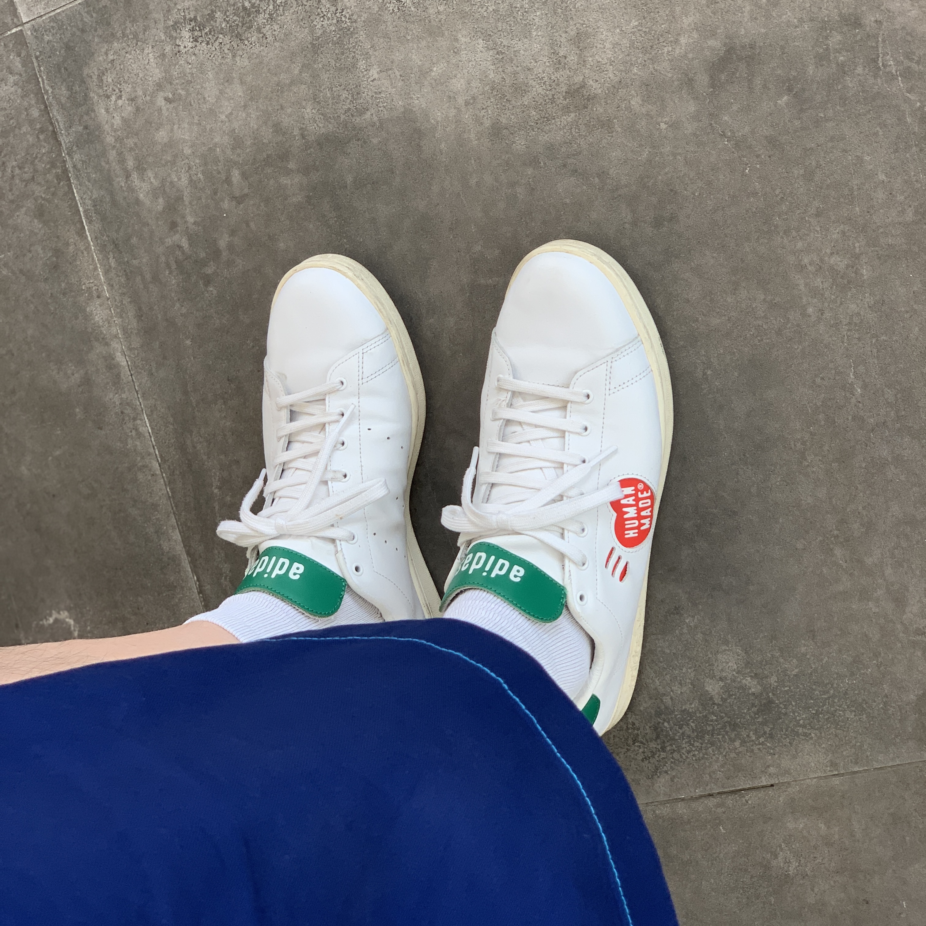 Adidas x Human Made Stan Smith White Green 착용 스타일