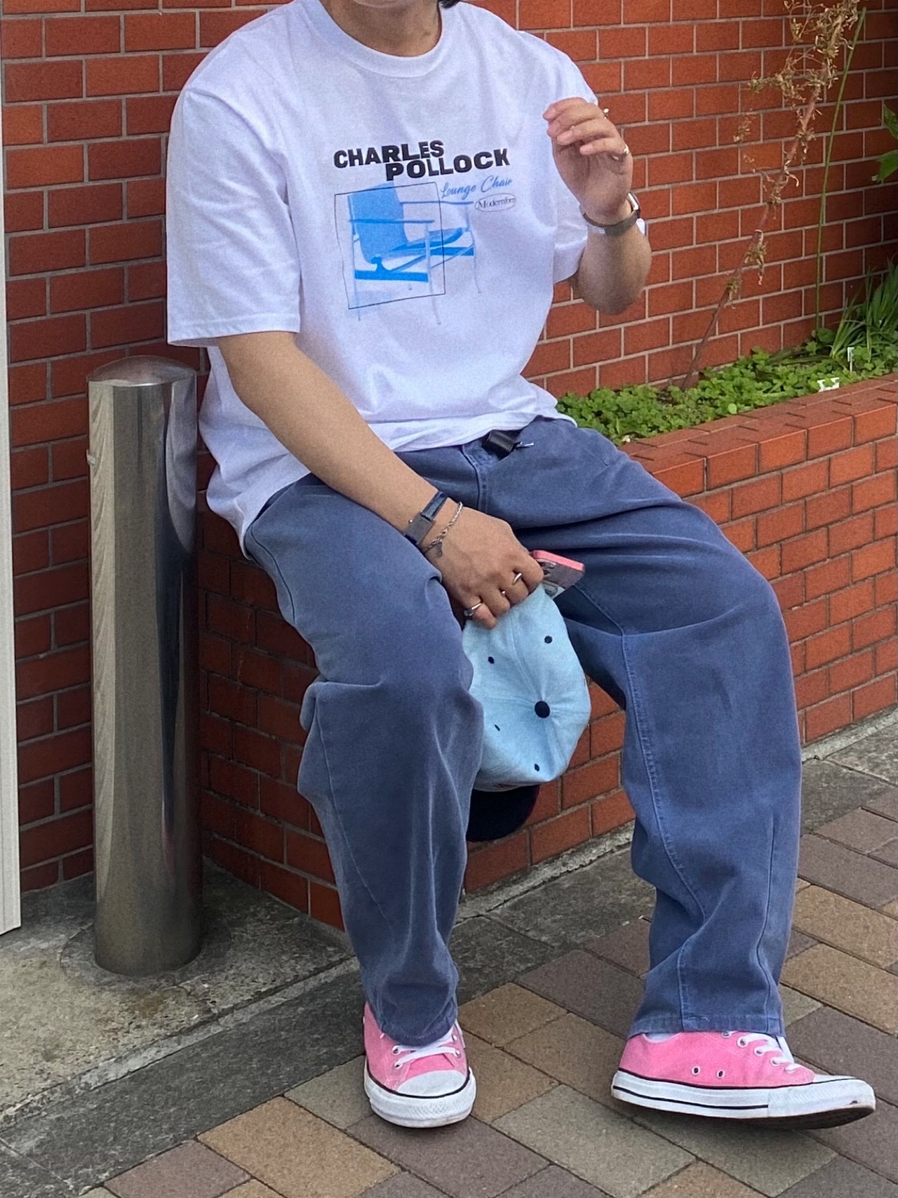Converse Canvas All Star J Ox Pink 착용 스타일 - 2