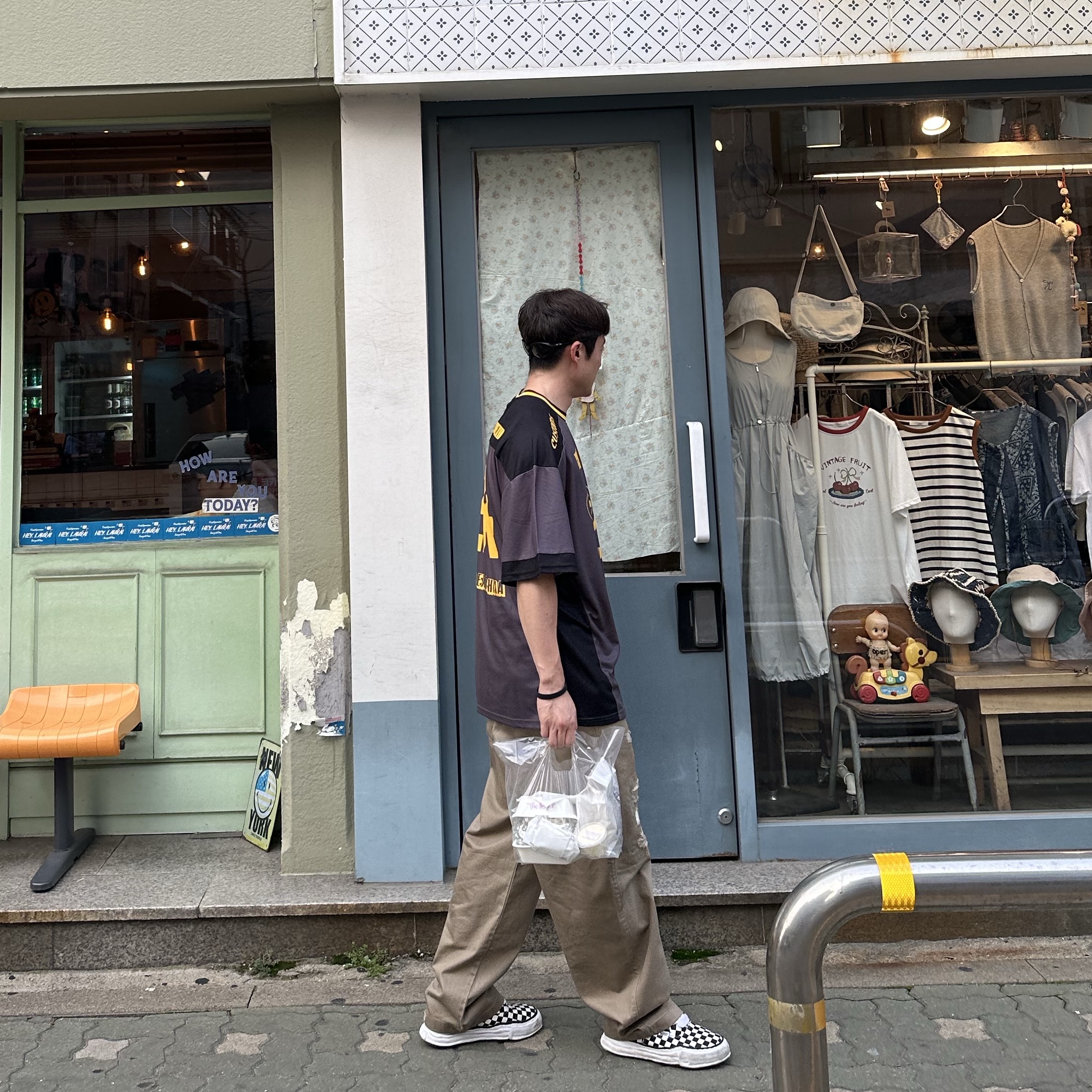 Oakley Eye Jacket Redux Matte Black Frame Prizm Grey Lenses High Bridge Fit, Deus Ex Machina Randy Moto T-Shirt Black 착용 스타일 - 8