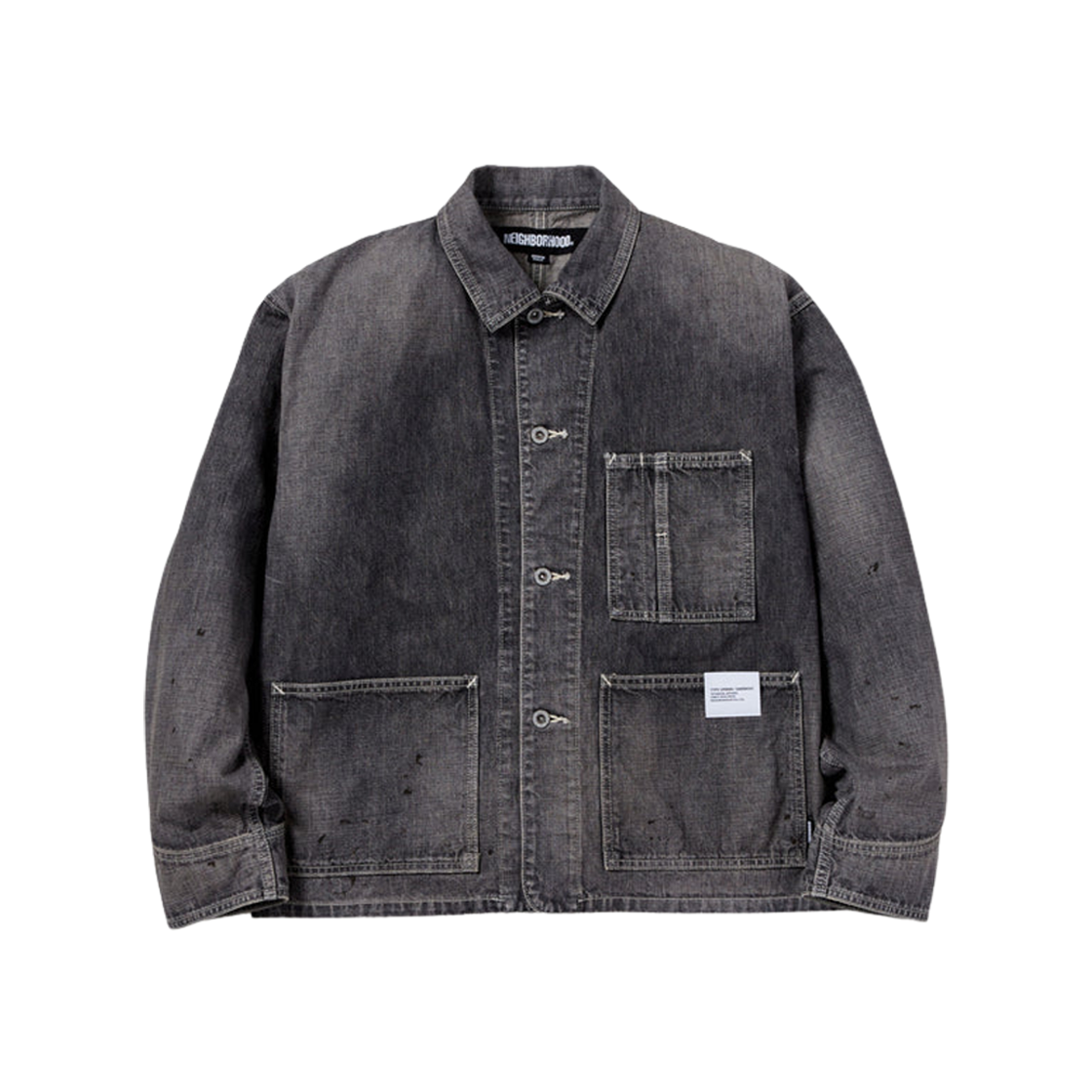 Neighborhood Washed Short Coverall Jacket Black 상세 이미지 1