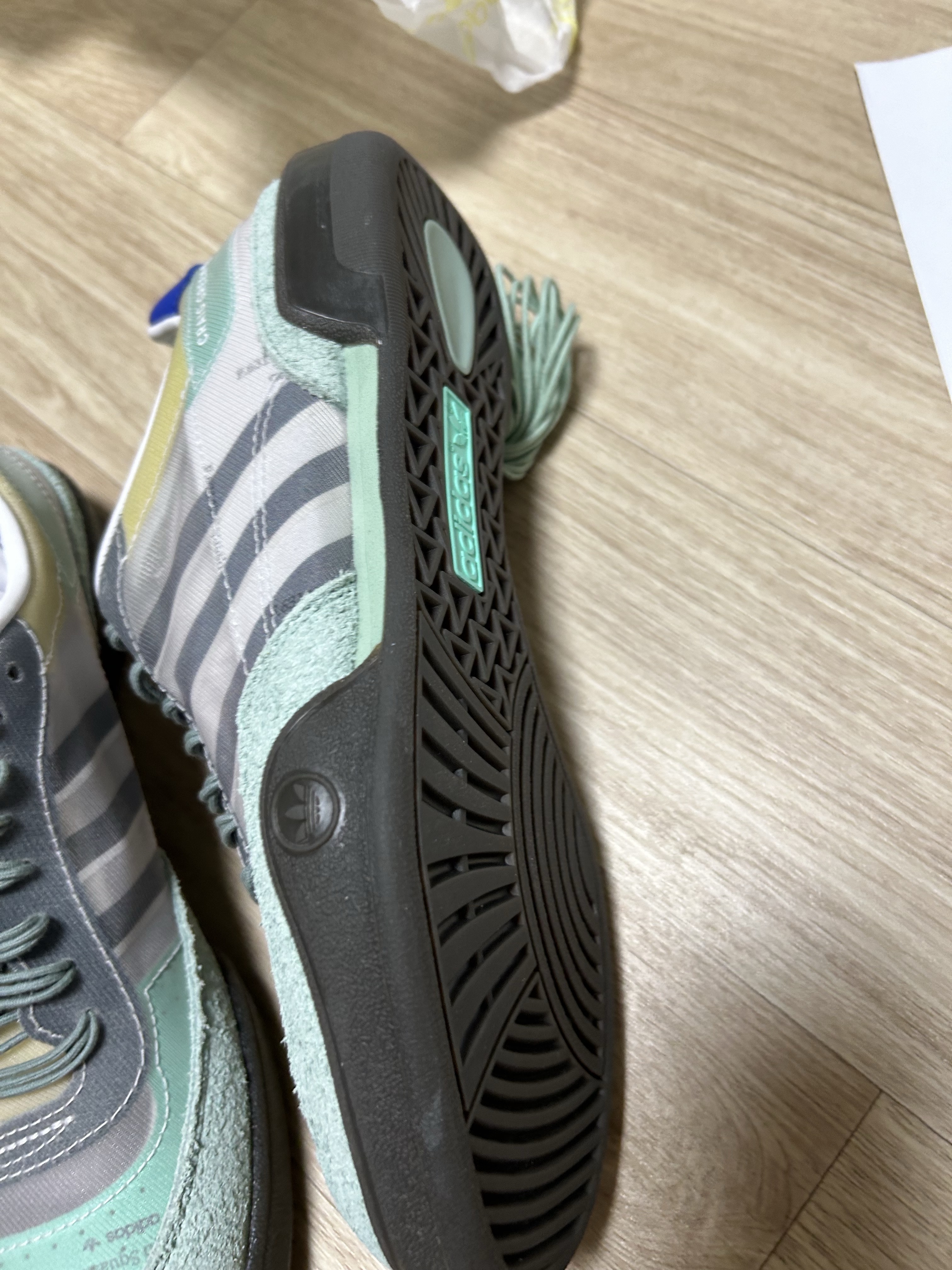 Adidas x Craig Green Squash Polta AKH Hazy Green Grey One Core White 착용 스타일