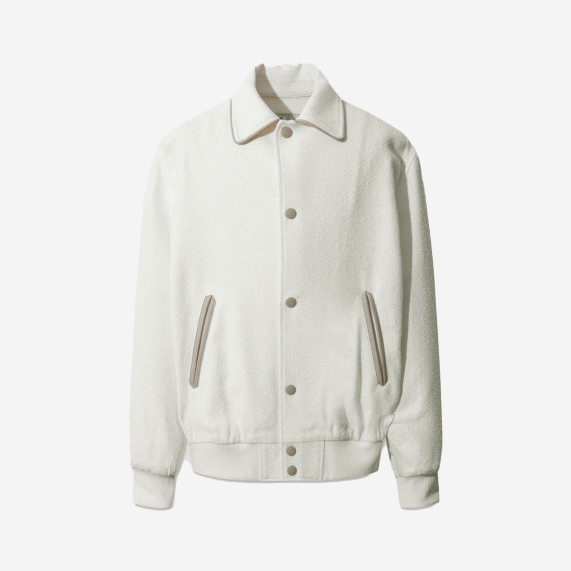 IQUAA24702IVX Iro Leather Varsity Jacket Ivory - 대표 이미지 #1