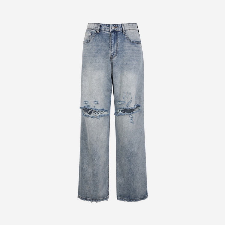 Basketcase Lax Distressed Baggies Light Blue 착용 스타일 - 4