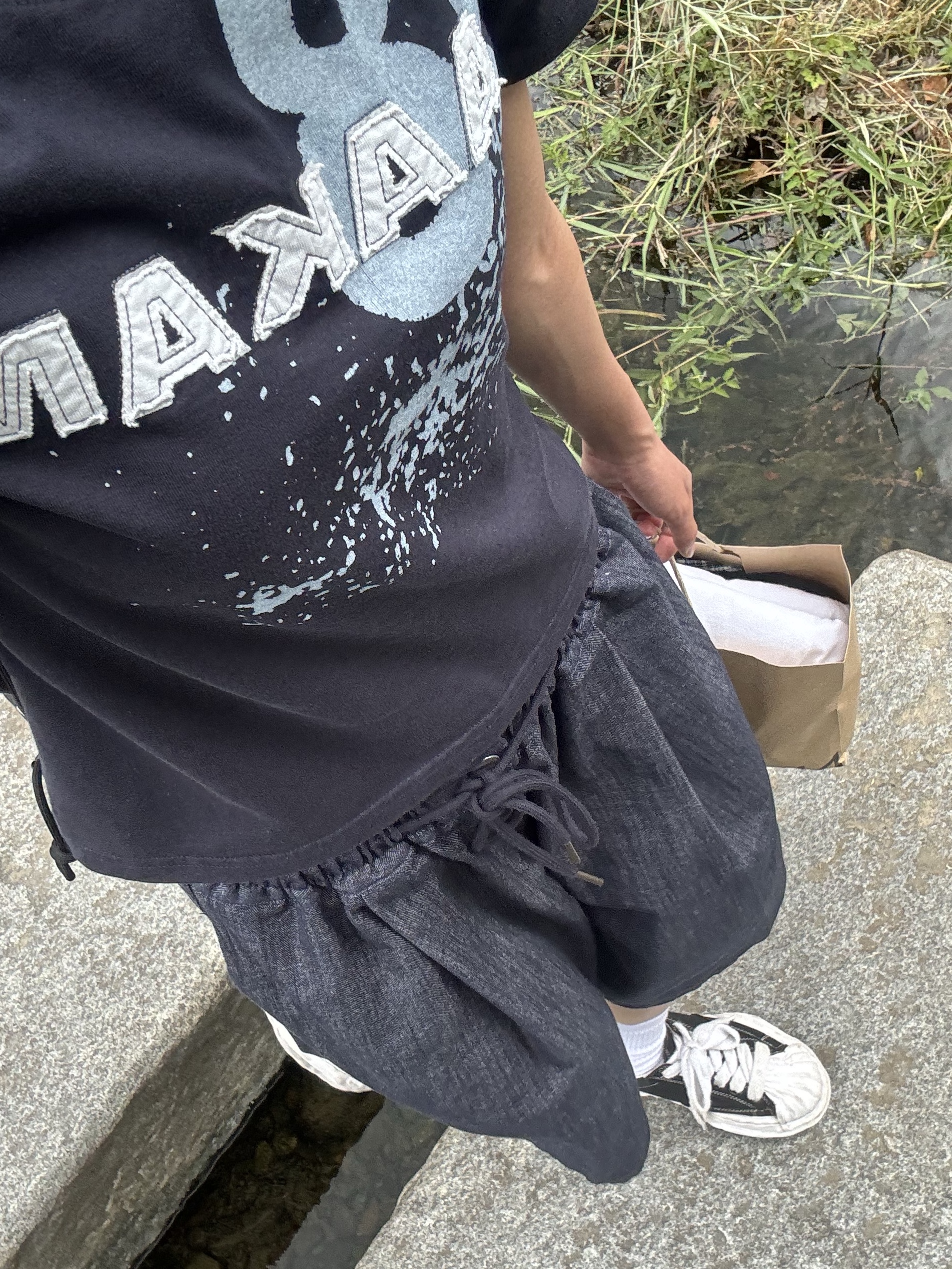 Maison Mihara Yasuhiro Blakey OG Sole Canvas Low-top Sneakers Black White 착용 스타일