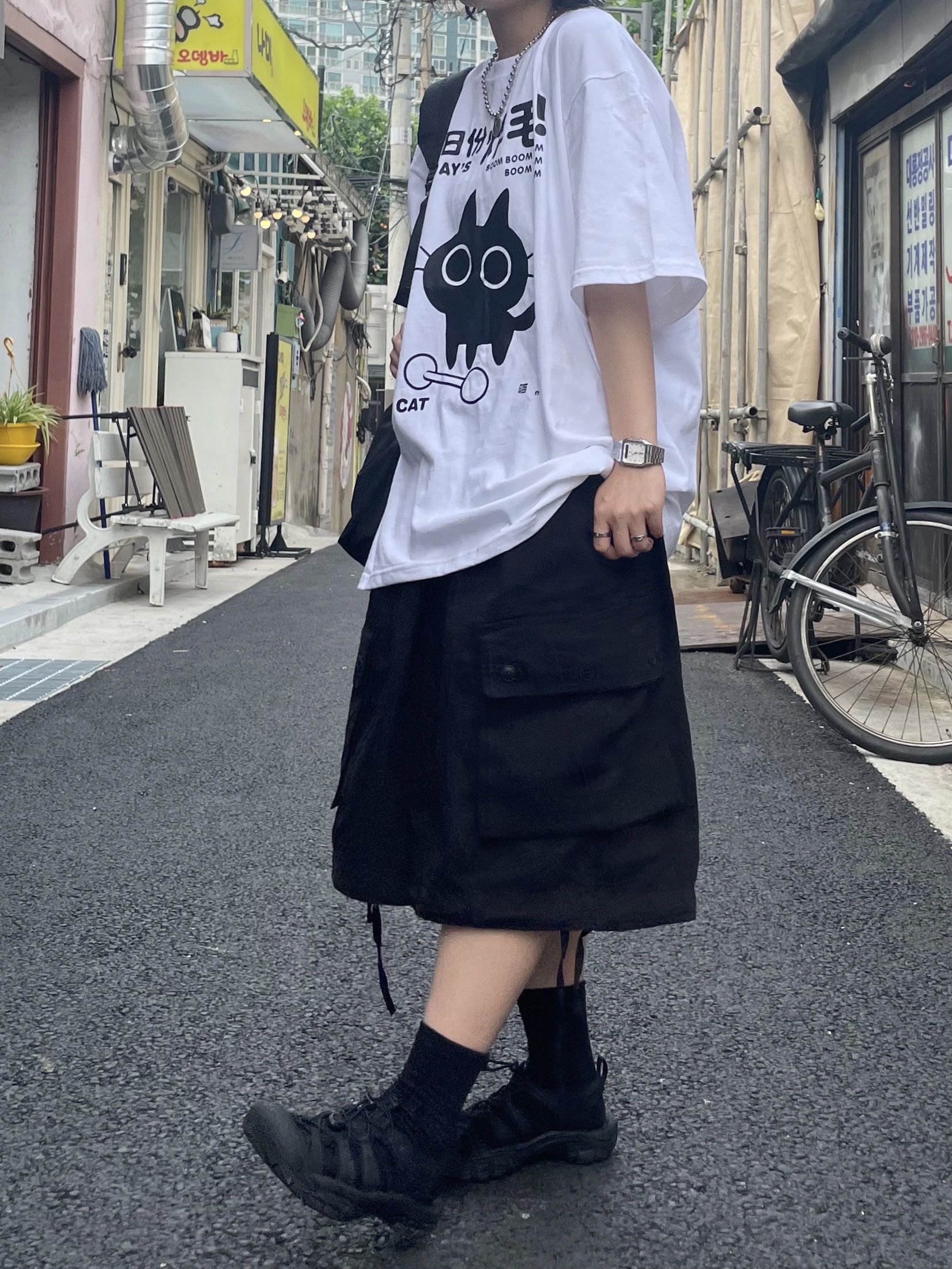 CDG Backpack Black, (W) Keen Newport H2 Triple Black 착용 스타일 - 9