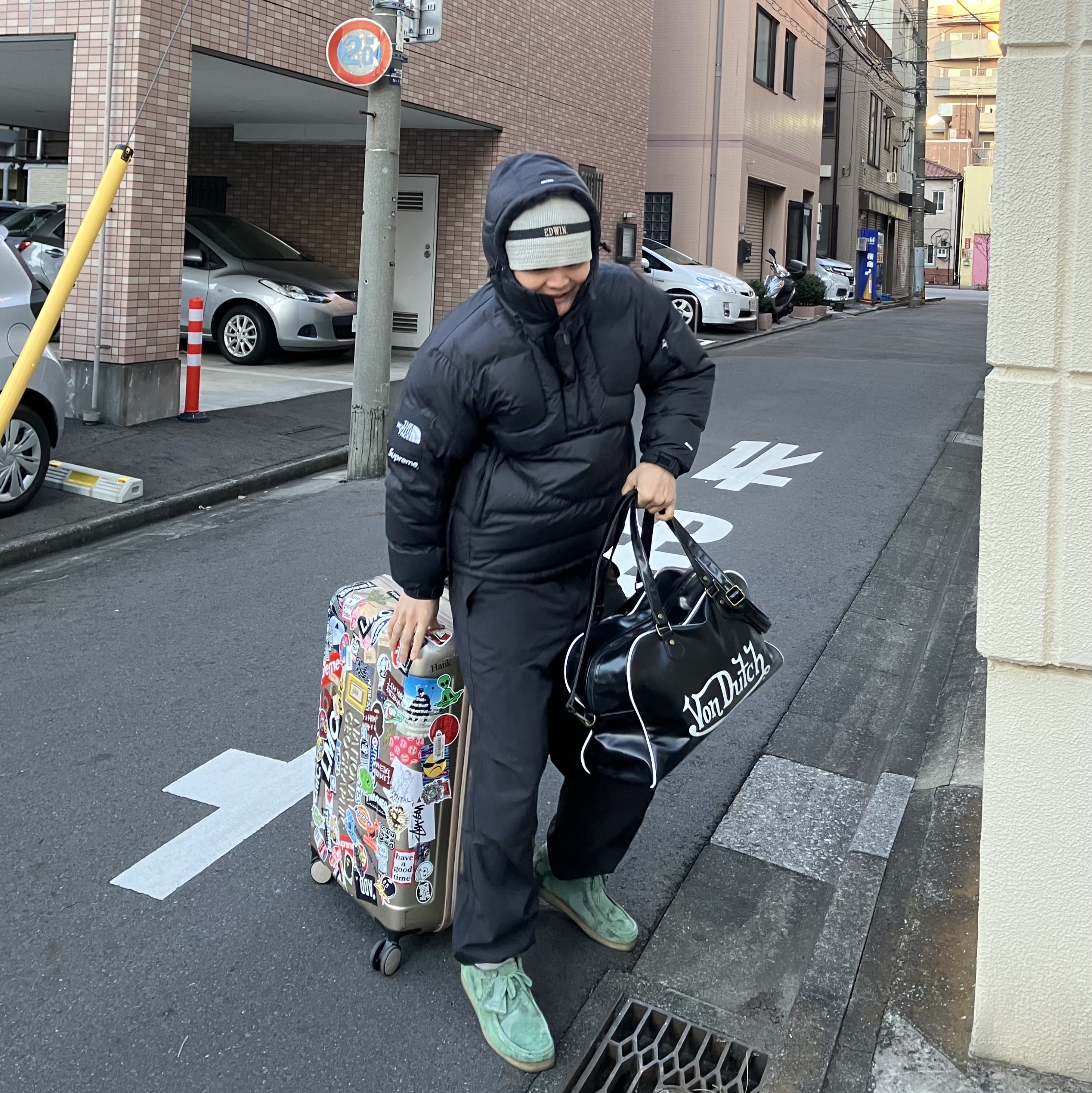 Supreme x The North Face 800-Fill Half Zip Hooded Pullover Black - 22FW 착용 스타일 - 1
