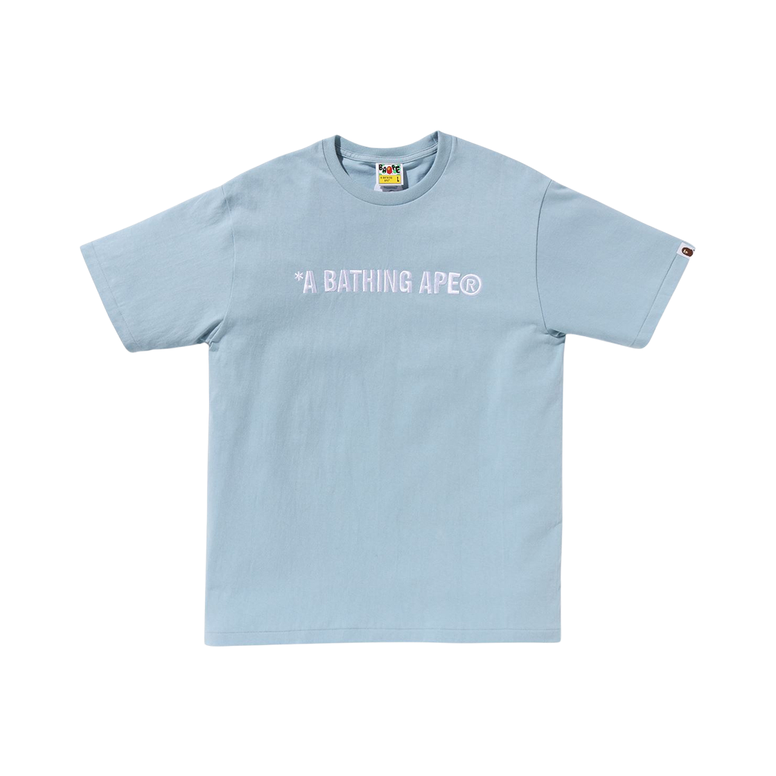 BAPE A Bathing Ape Logo T-Shirt Light Blue 상세 이미지 1