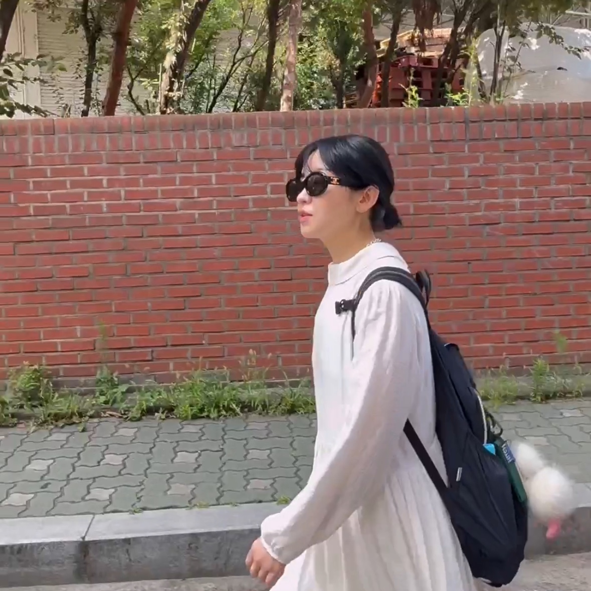 (W) Asics x Kiko Kostadinov x Hysteric Glamour Gel-Quantum Lylia Pure Silver Blue Expanse, (W) Celine Triomphe 01 Sunglasses in Acetate Black 착용 스타일 - 4