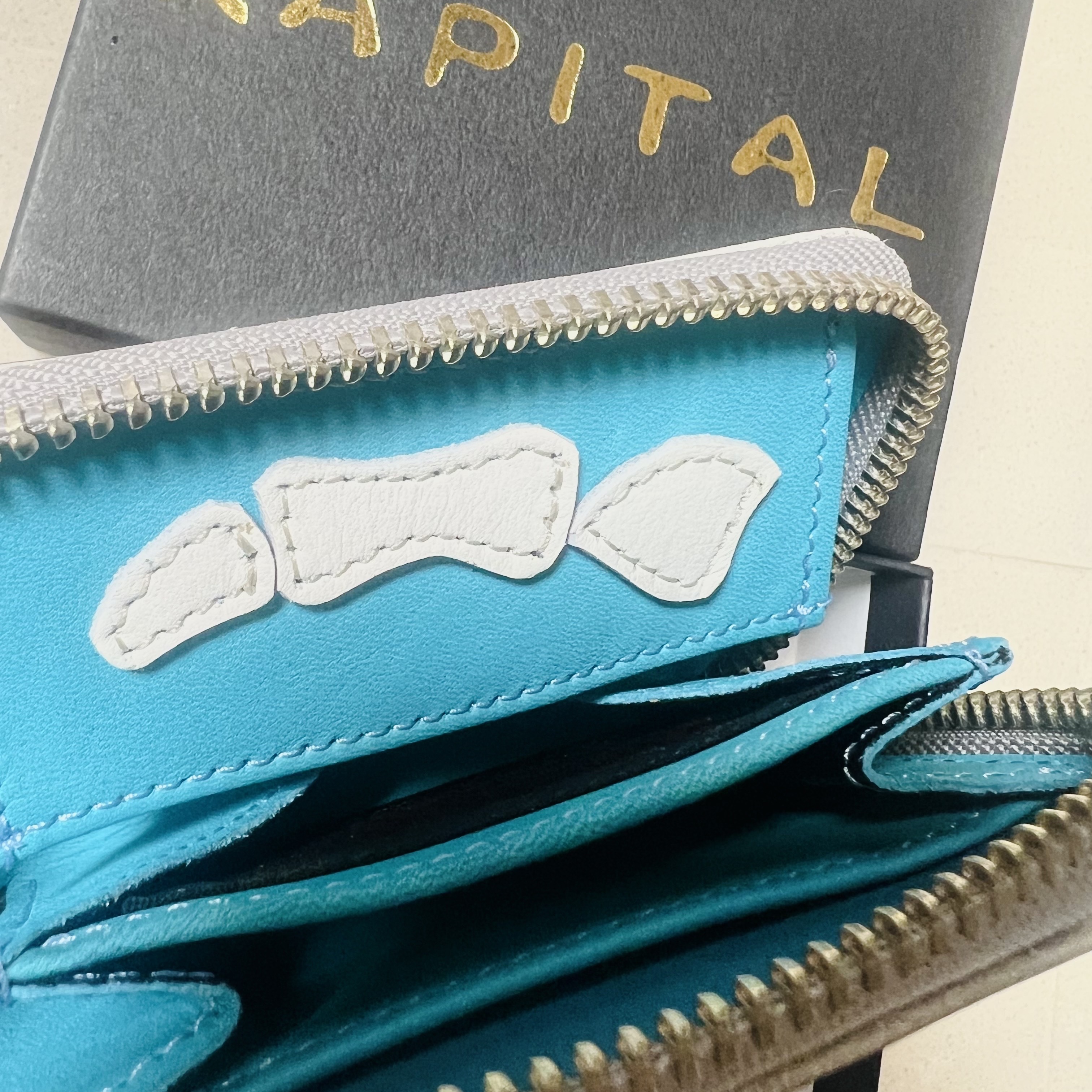 Kapital Thumbs Up Mirror Leather Mini Wallet Saxophone 착용 스타일 - 2