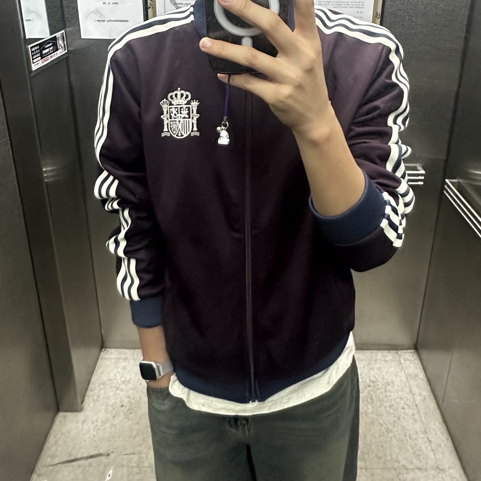 Adidas Spain Beckenbauer Track Top Shadow Maroon - KR Sizing 착용 스타일 - 1