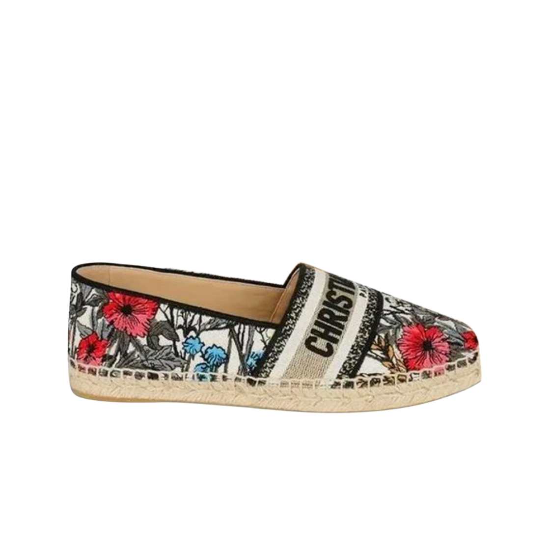 (W) 디올 그랑빌 에스파드리유 마일 플레르 자수 코튼 멀티컬러((W) Dior Granville Espadrilles Mile Fleurs Embroidered Cotton Multicolor) - 1