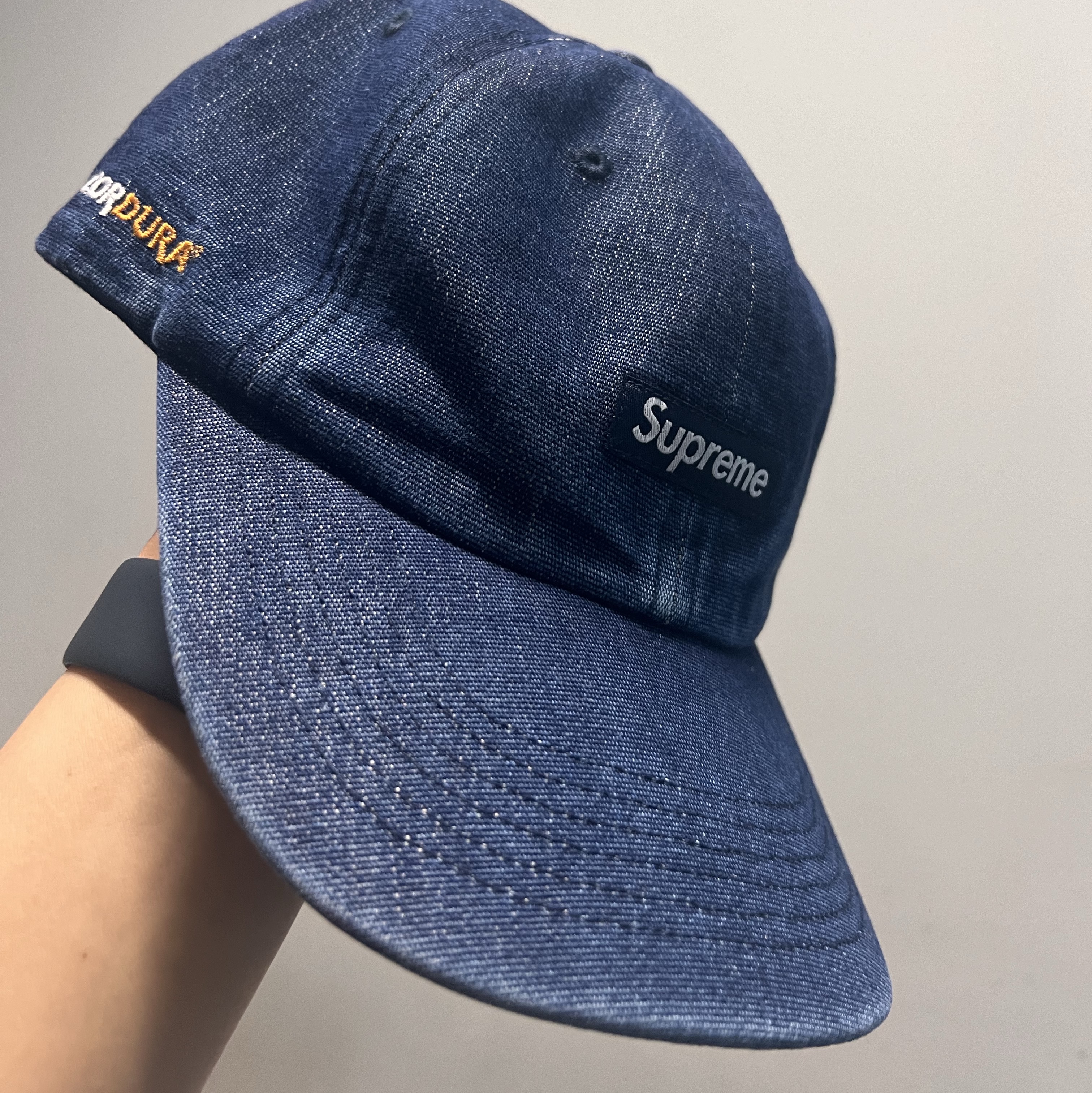 Supreme Cordura Denim Small Box 6-Panel Blue - 24SS 착용 스타일