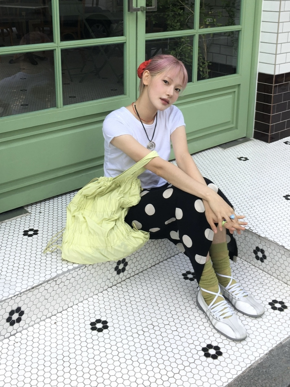 ACOC Tiered Banding Backpack Lime Lemon 착용 스타일 - 2