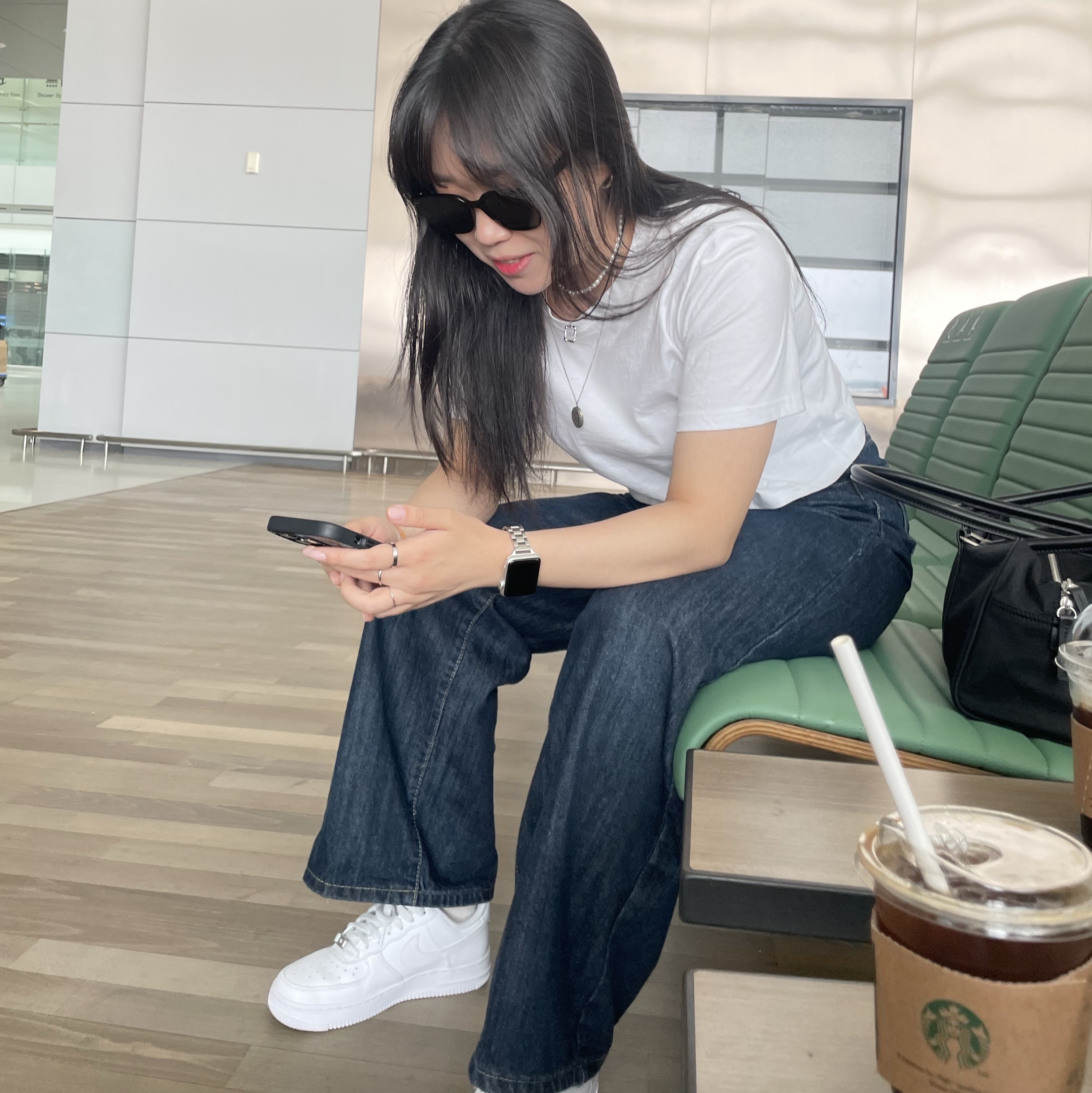 (W) Nike Air Force 1 '07 Low White 착용 스타일 - 1