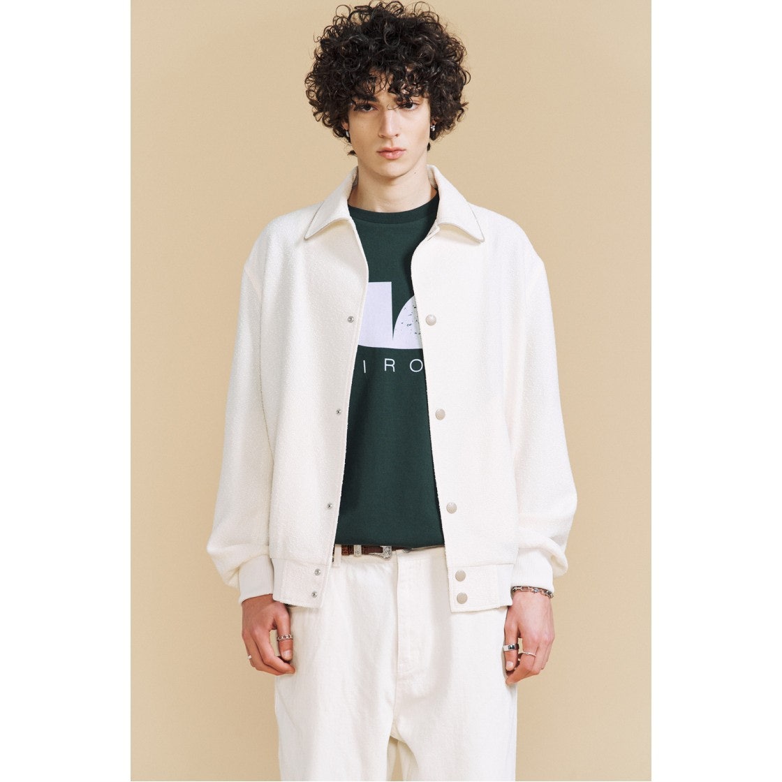 IQUAA24702IVX Iro Leather Varsity Jacket Ivory - #3
