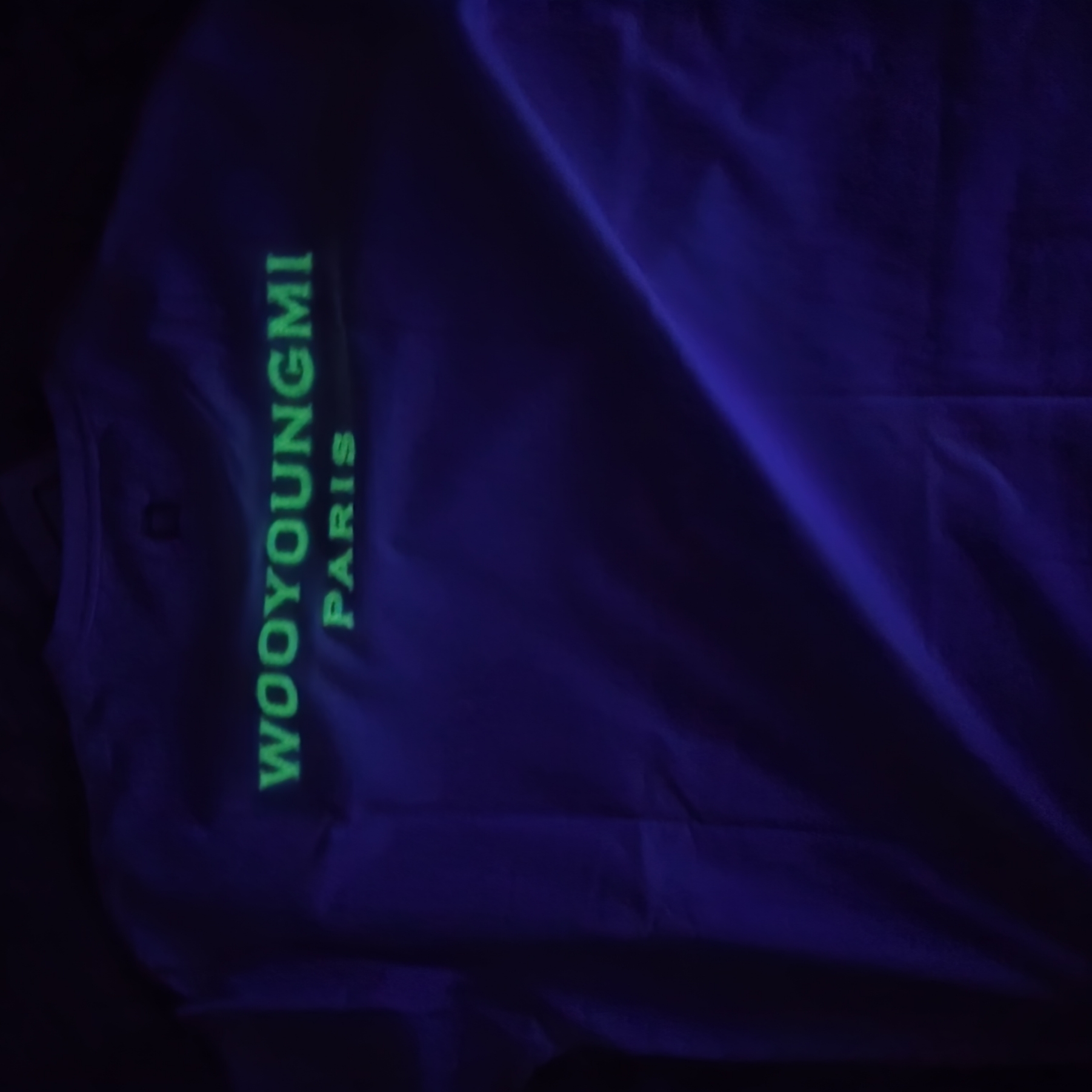 Wooyoungmi Luminous Fleece Back Logo T-Shirt White - 24SS 착용 스타일