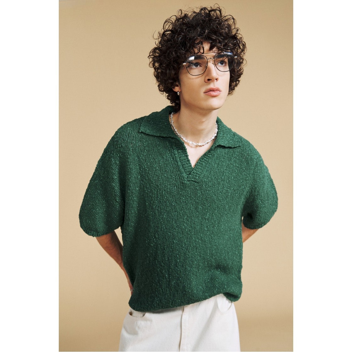 IQWBM24703GRX Iro Tropical Cotton Polo Knit Green - #2