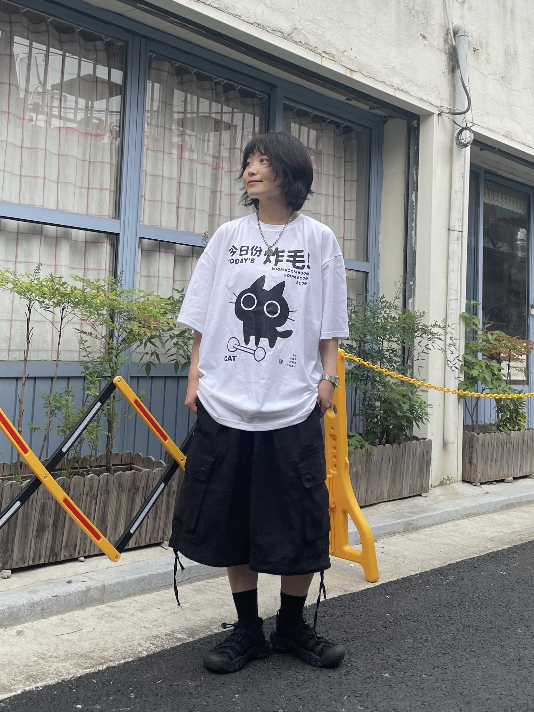 CDG Backpack Black, (W) Keen Newport H2 Triple Black 착용 스타일 - 3