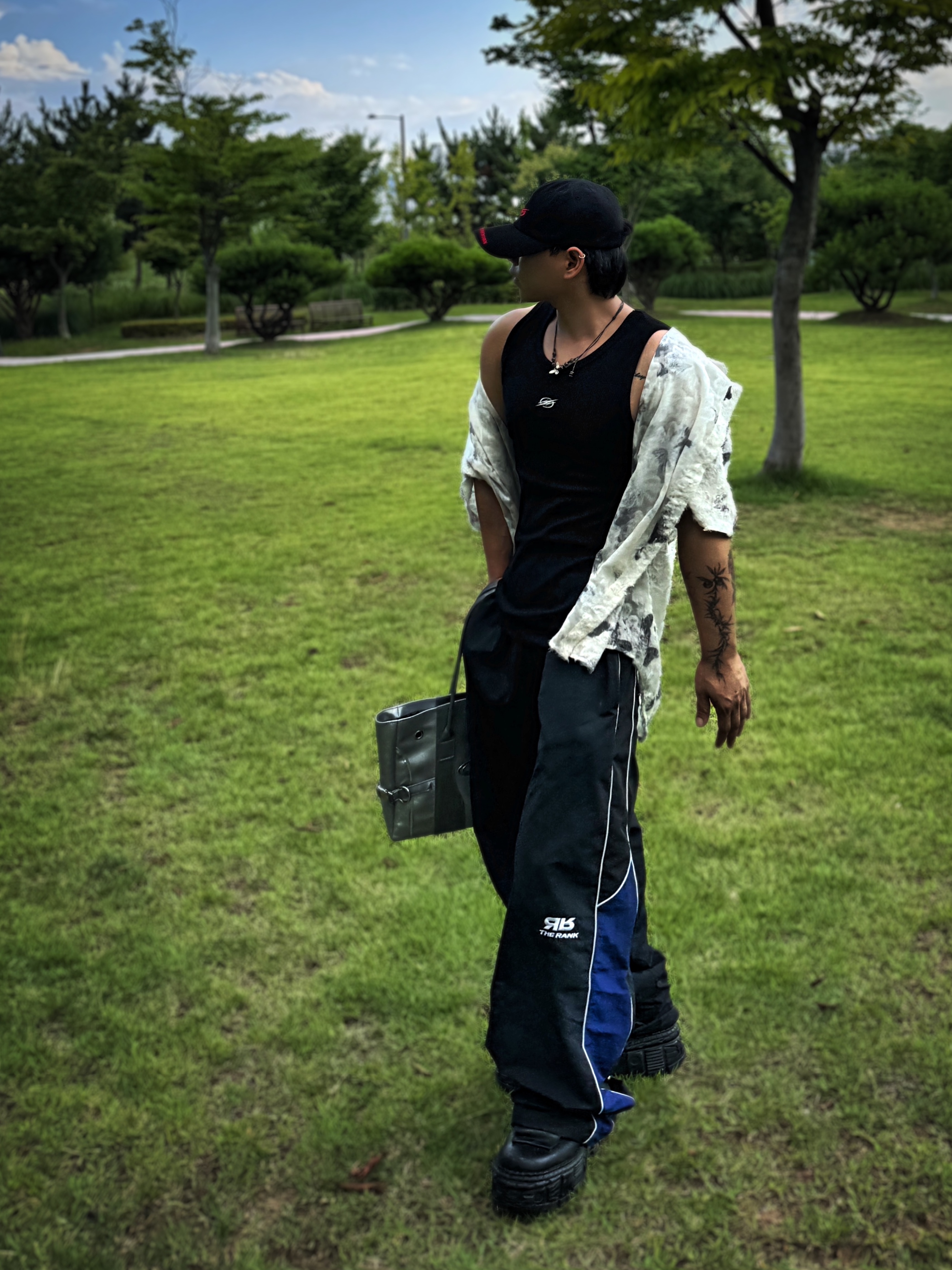 New Rock Nubuck Leather Ankle Boots M-285-C15 Blue 착용 스타일 - 1
