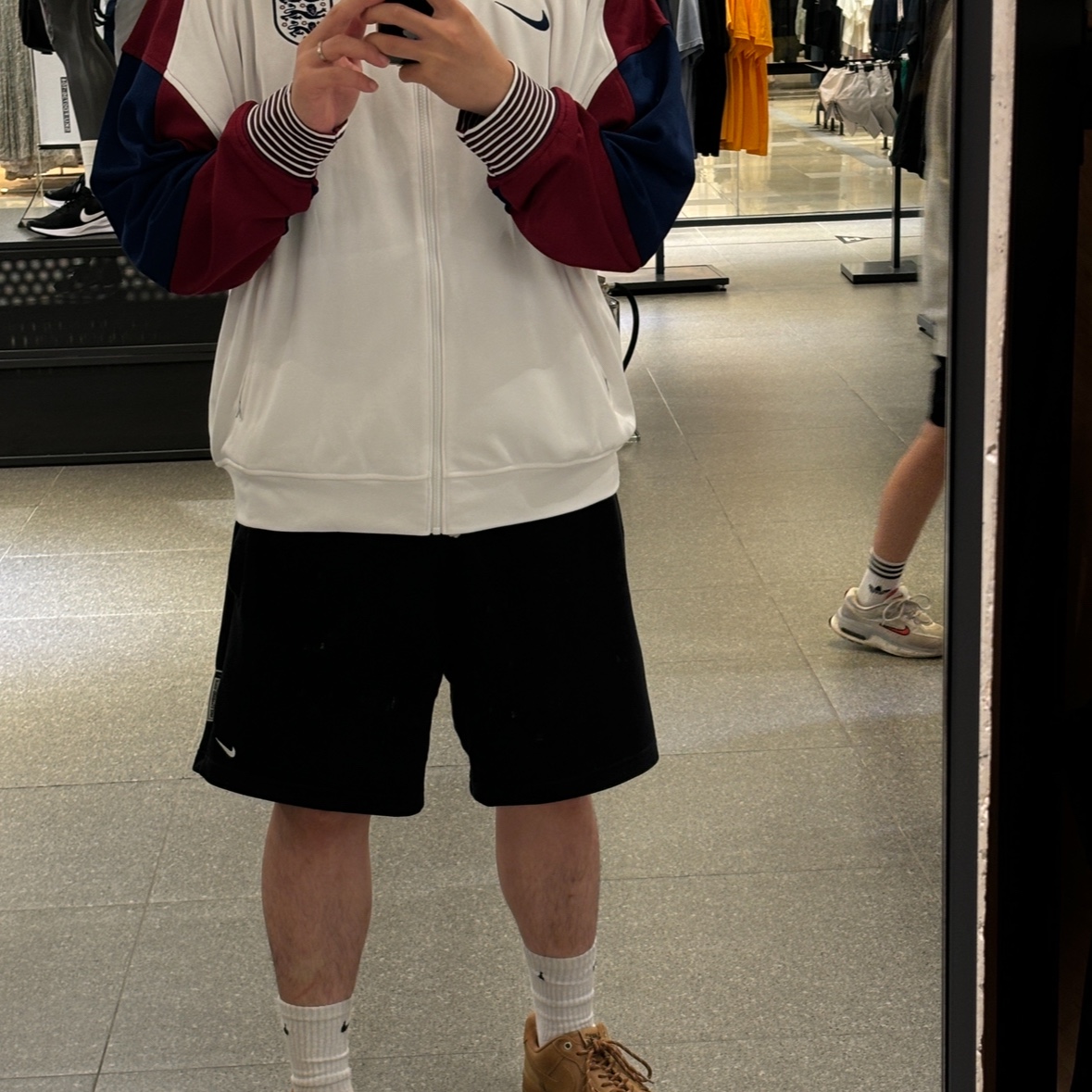 Nike England Dri-Fit Academy Pro Home Soccer Jacket White, (W) Nike Air Force 1 '07 WB Flax Wheat 착용 스타일