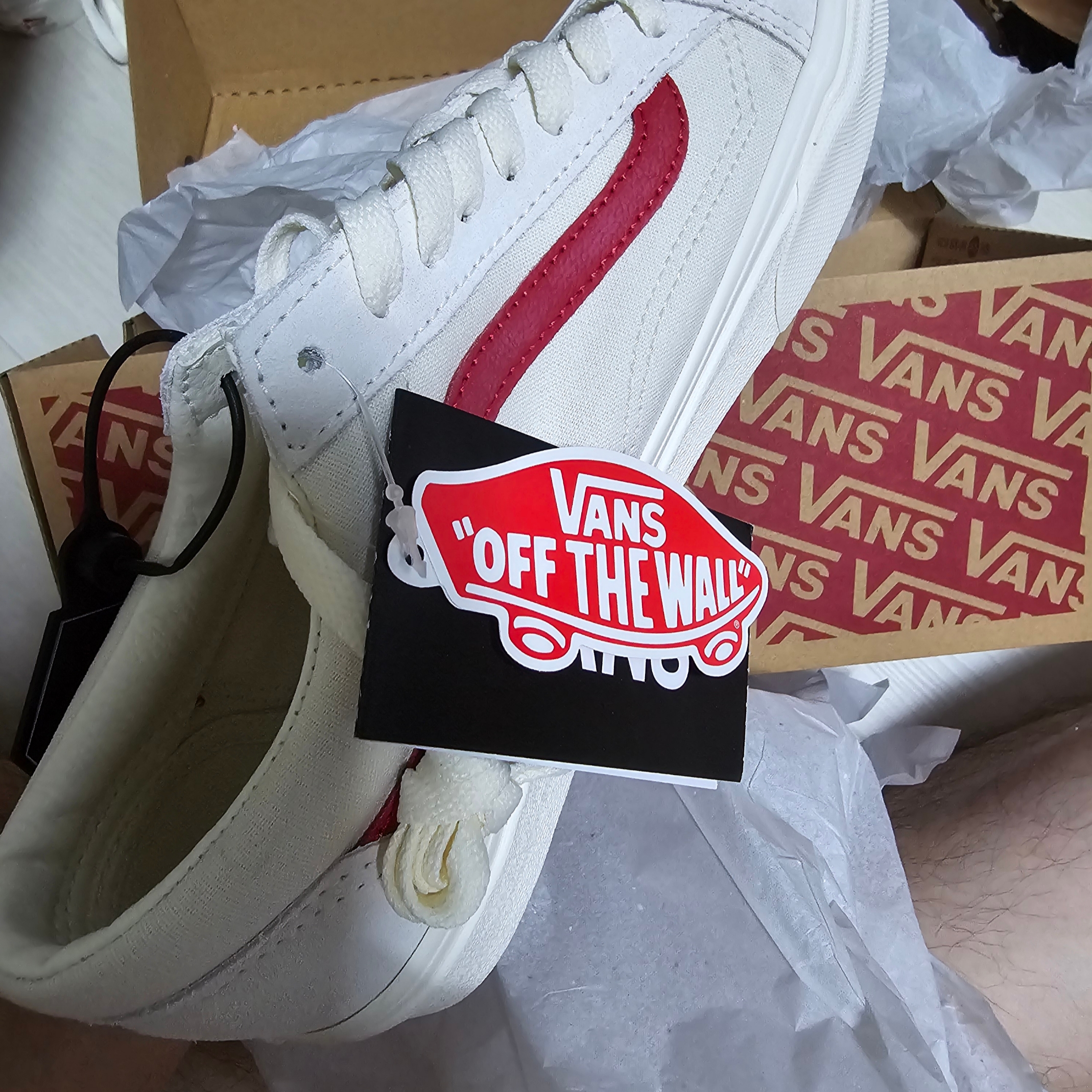 Vans Style 36 Marshmallow Racing Red 착용 스타일 - 2