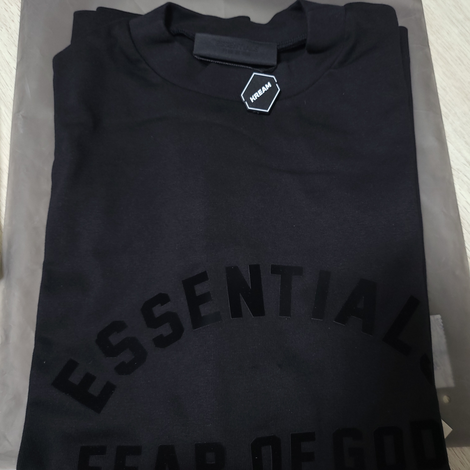 Essentials Heavy Jersey Crewneck T-Shirt Jet Black - 24SS 착용 스타일 - 2