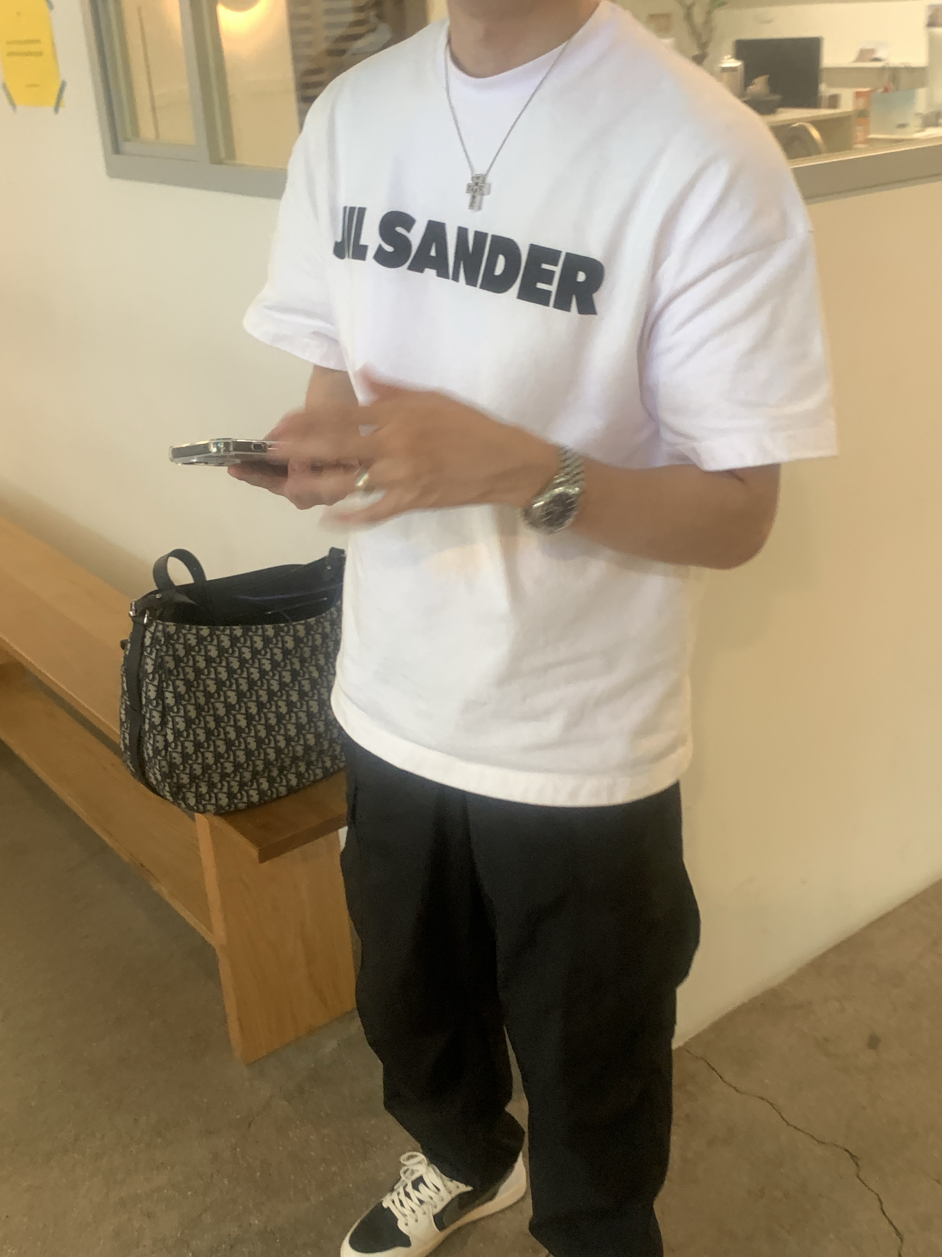 Jil Sander Logo T-Shirt Natural, Jil Sander Logo T-Shirt Natural - 22FW 착용 스타일 - 2