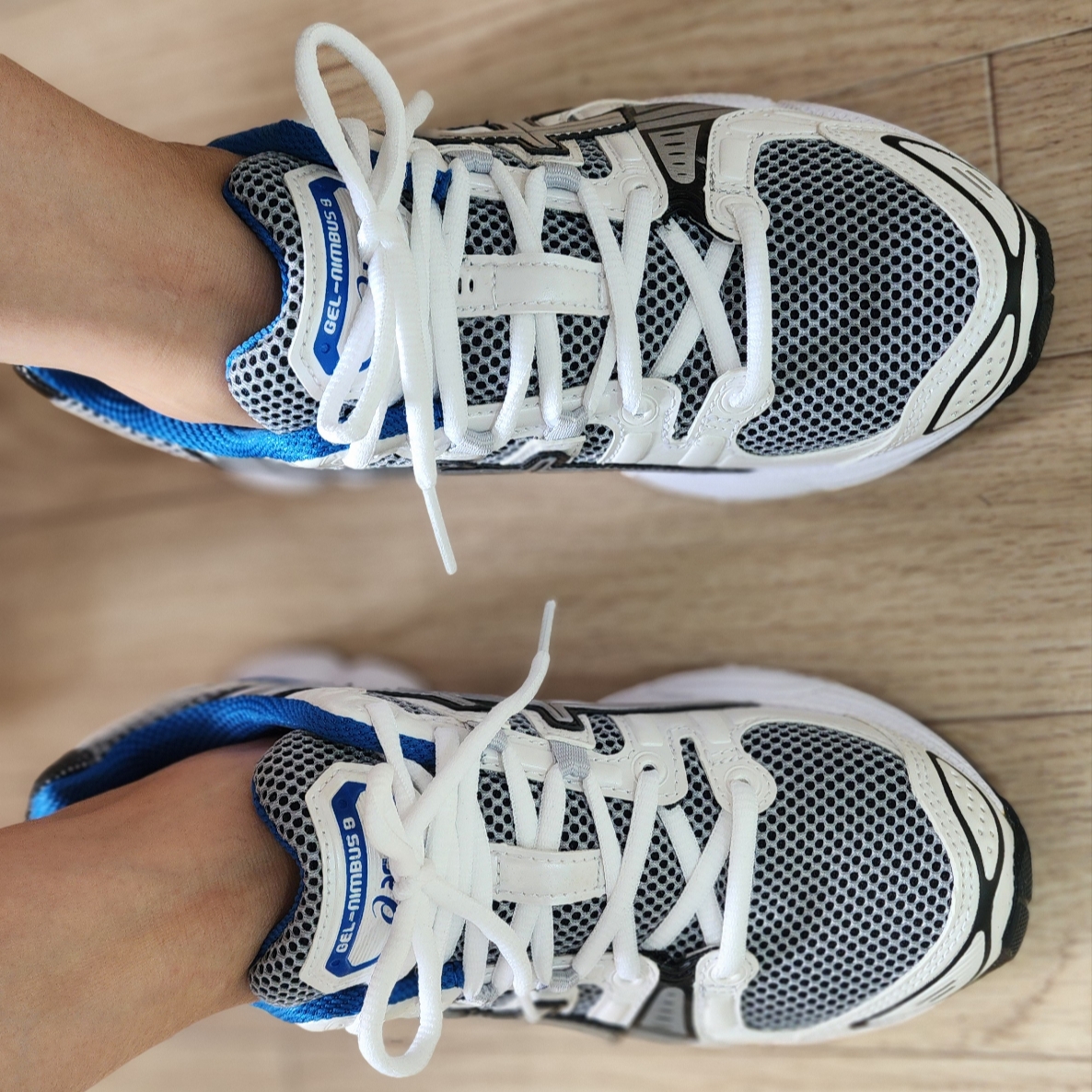 Asics Gel-Nimbus 9 White Lake Drive 착용 스타일 - 2